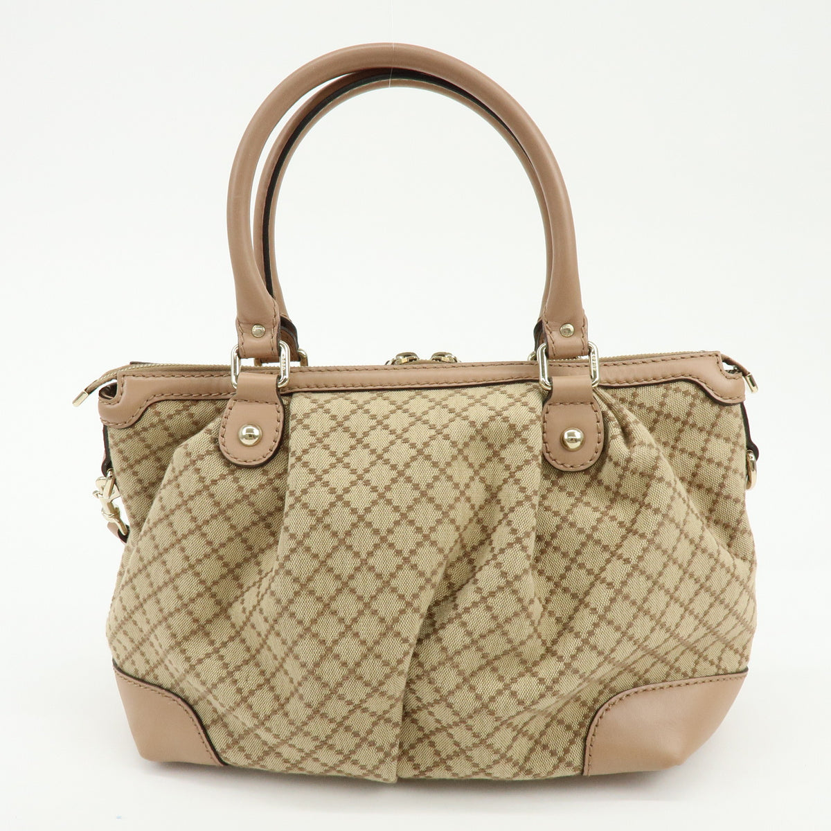 GUCCI Sukey Diamante Interlocking G GG Canvas Leather 2Way Bag 247902