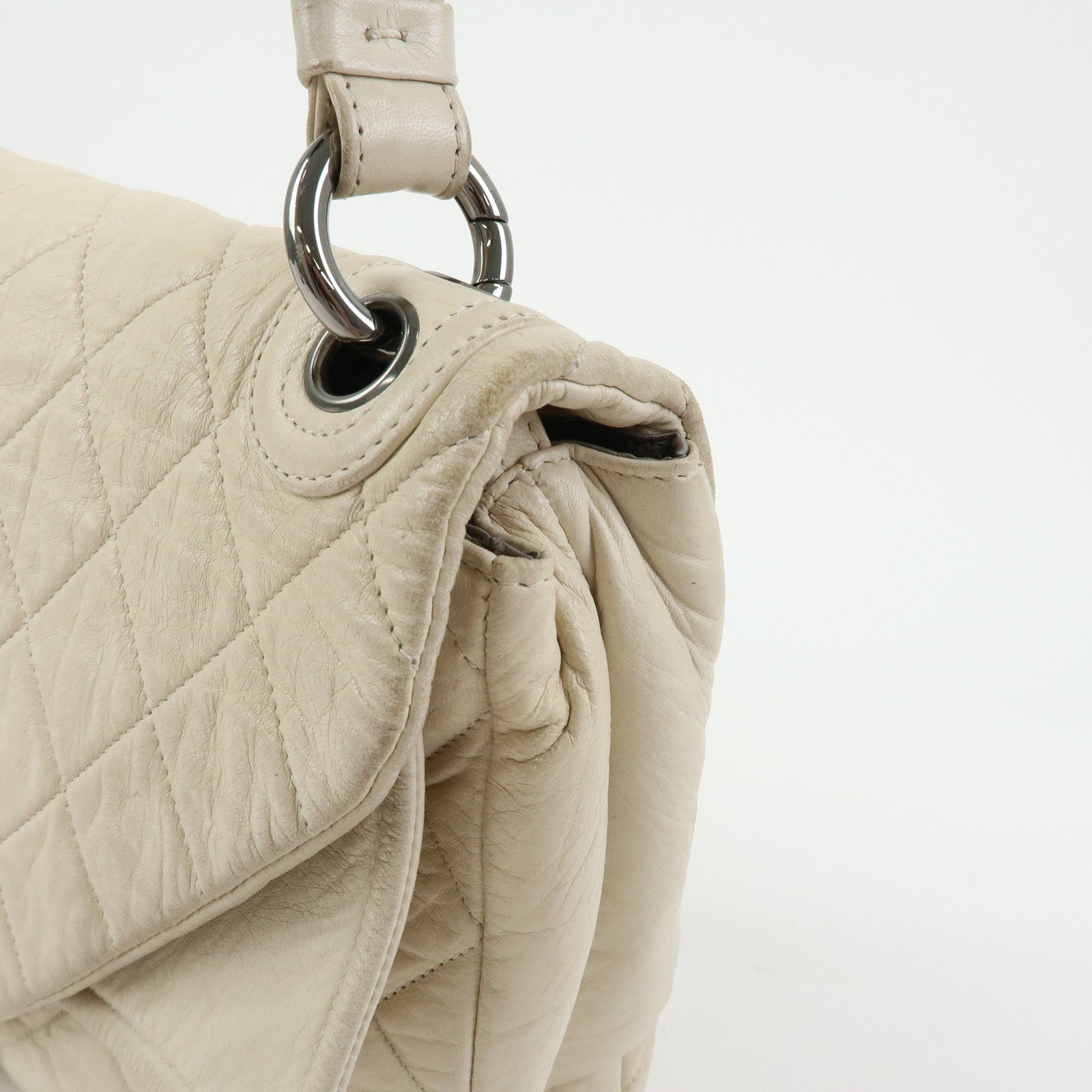 CHANEL Matelasse COCO Mark Calf Leather Double Flap Shoulder Bag