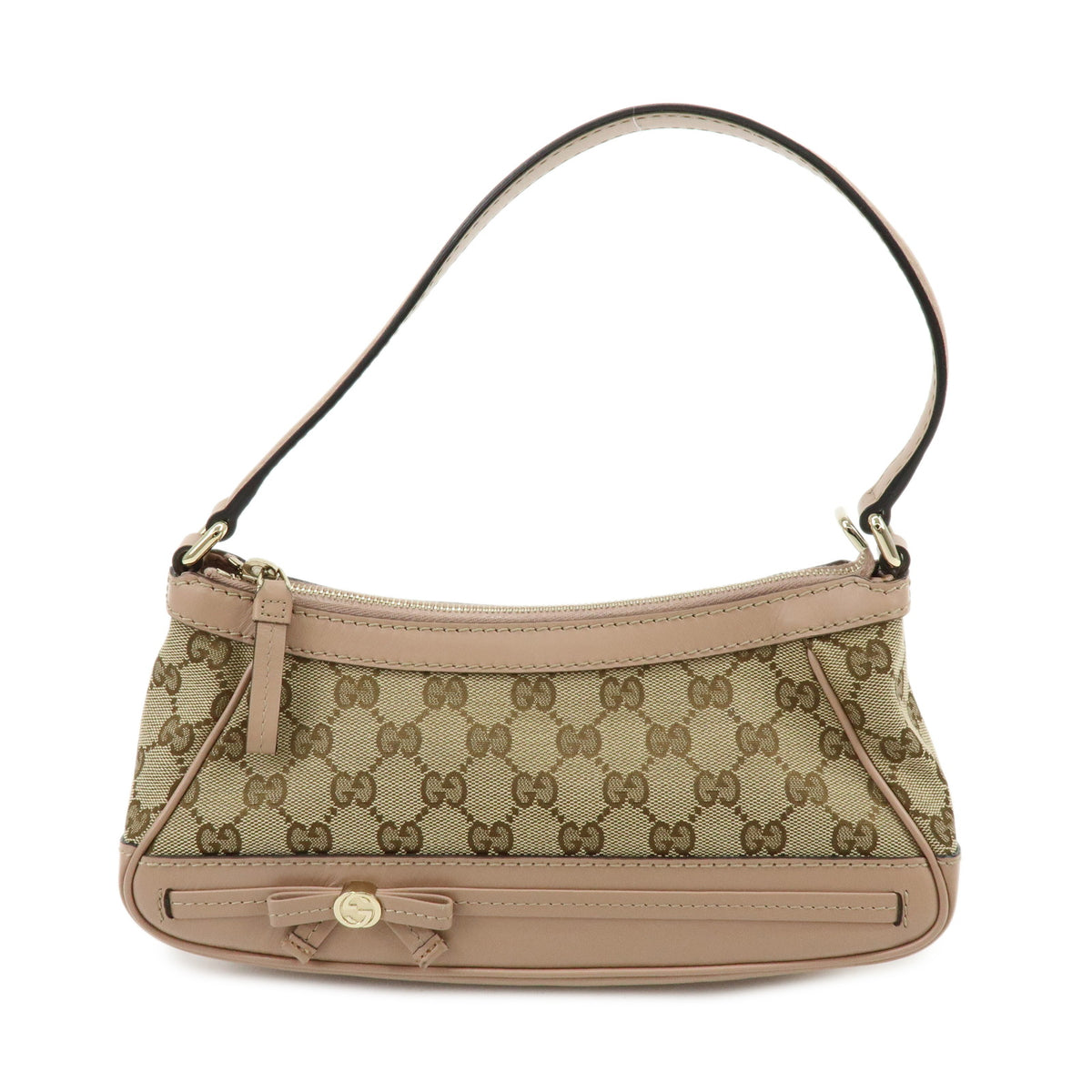 GUCCI Mayfair GG Canvas Leather Hand Bag Shoulder Bag Beige Pink 569893