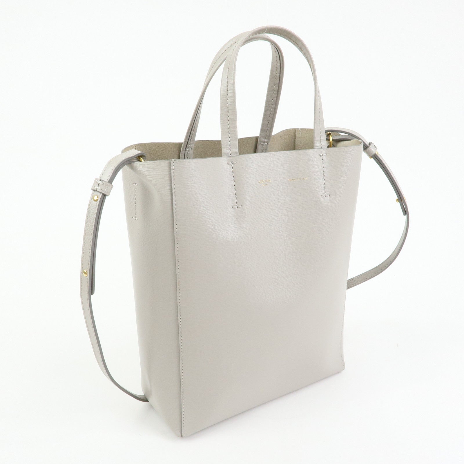 Celine Small Vertical Cabas Small Leather 2Way Hand Bag Shoulder Bag