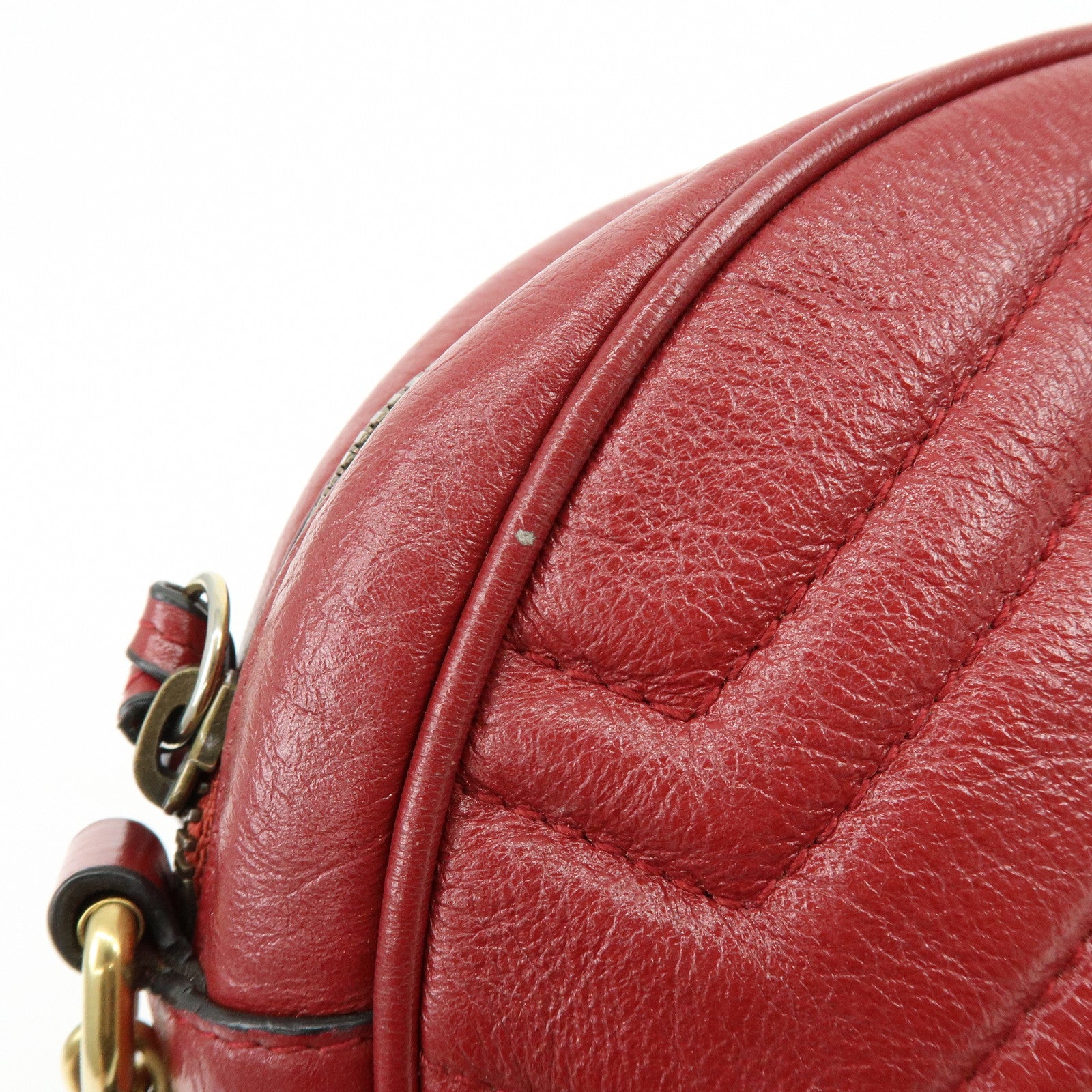 GUCCI GG Marmont Chevron Leather Chain Shoulder Bag Heart 550154