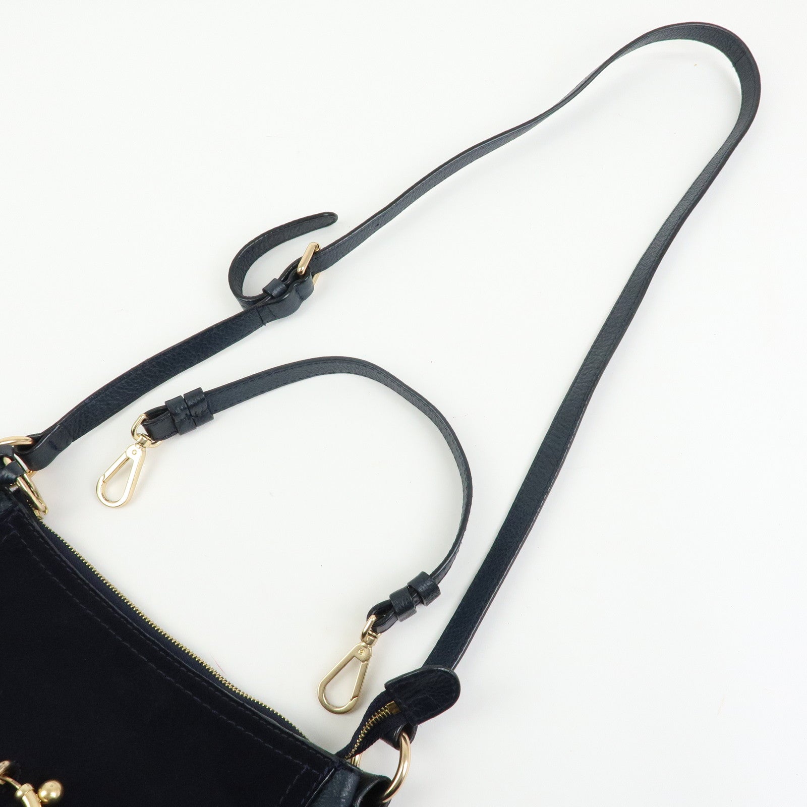 Chloe See by Chloe Joan Leather Suede 2Way Shoulder Bag Dark Navy