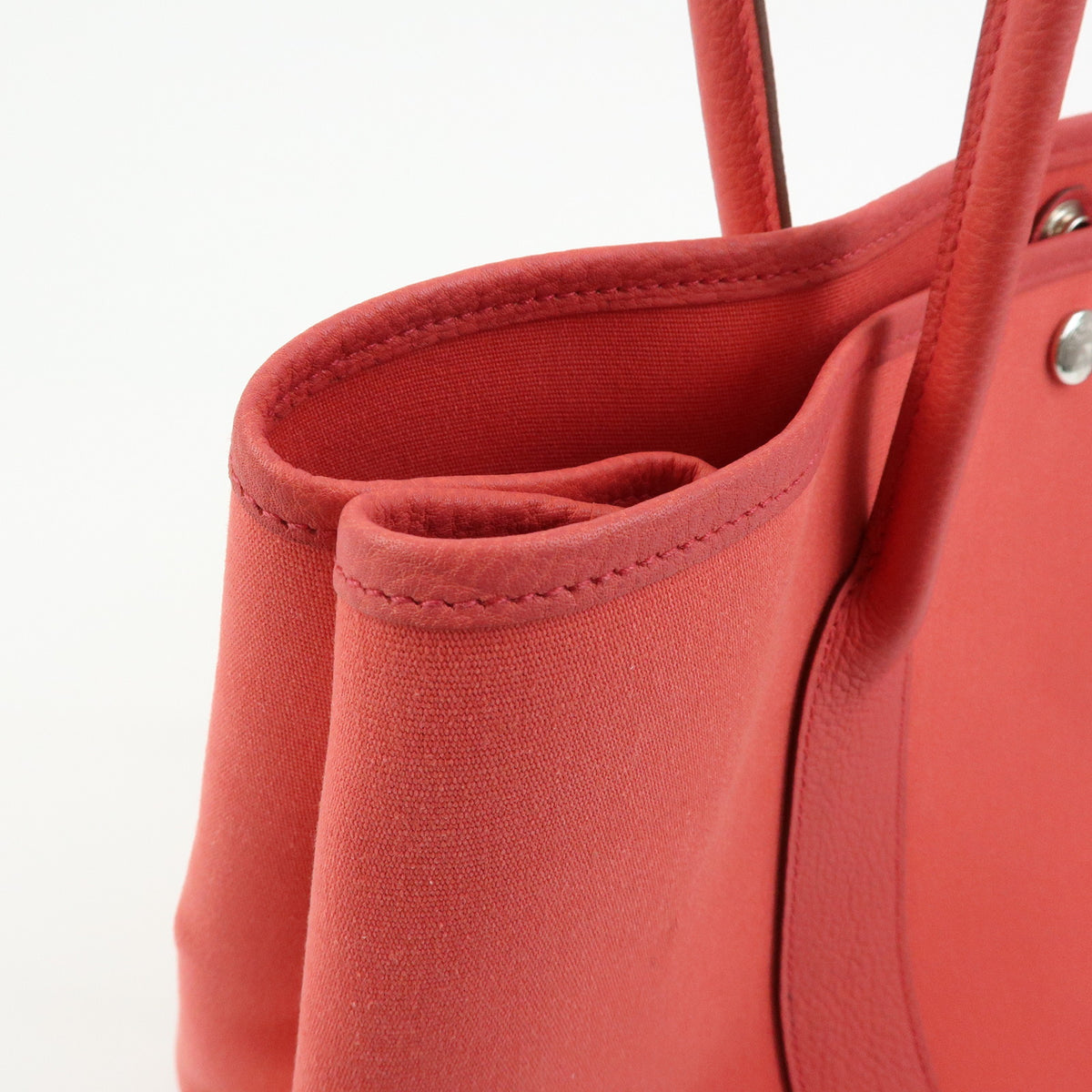 HERMES Garden Party PM Toile Ash Leather □N Stamped Tote Bag