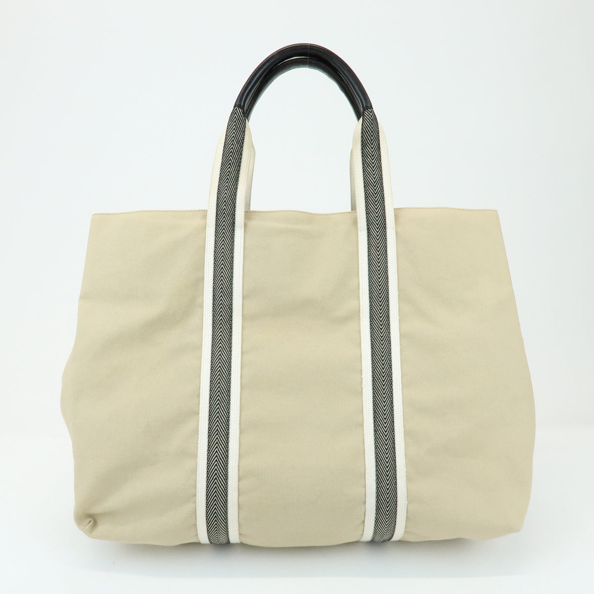 BOTTEGA VENETA Marco Polo Canvas Leather Tote Bag Beige White Black
