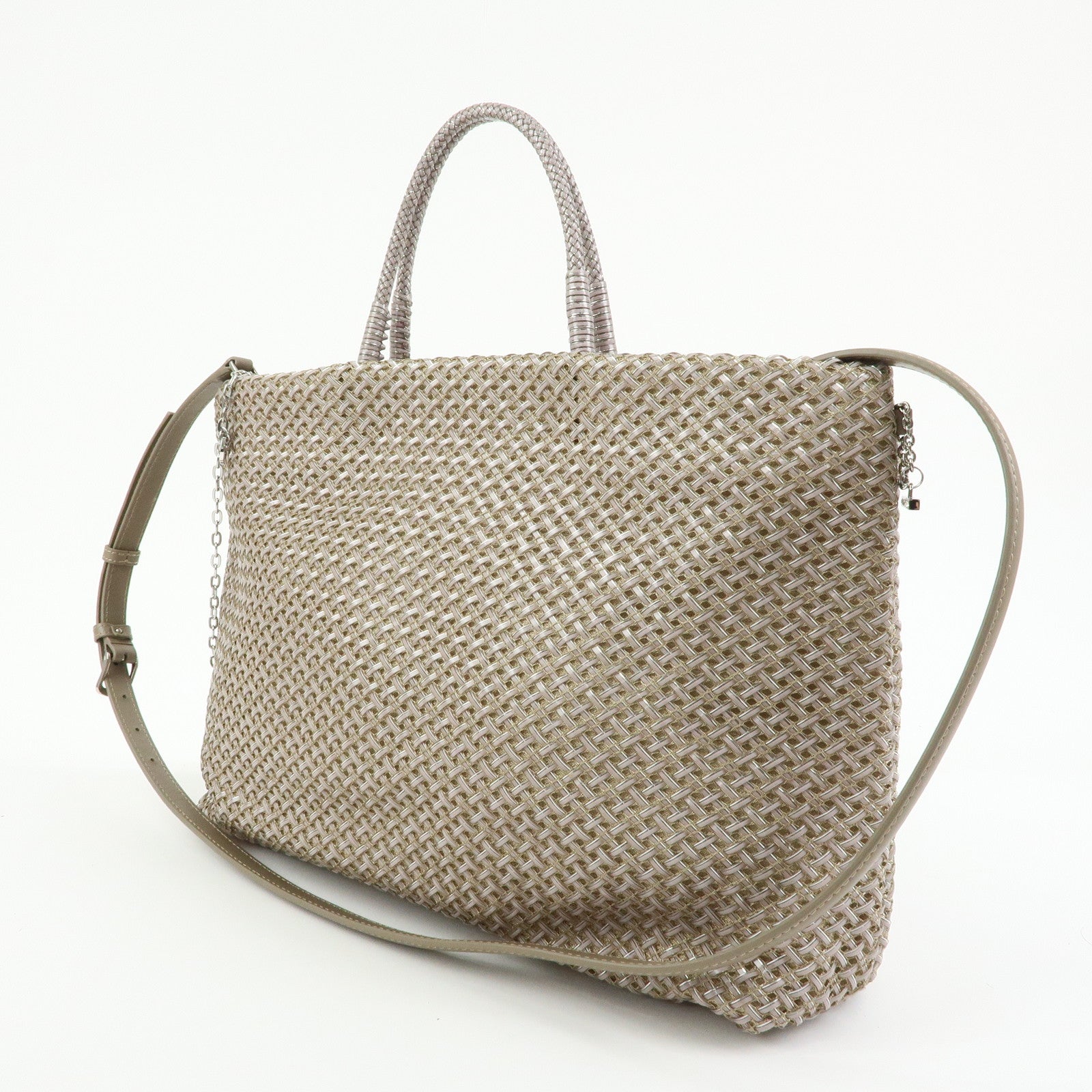 ANTEPRIMA PVC Wire Bag 2Way Bag Hand Bag Shoulder Bag Beige