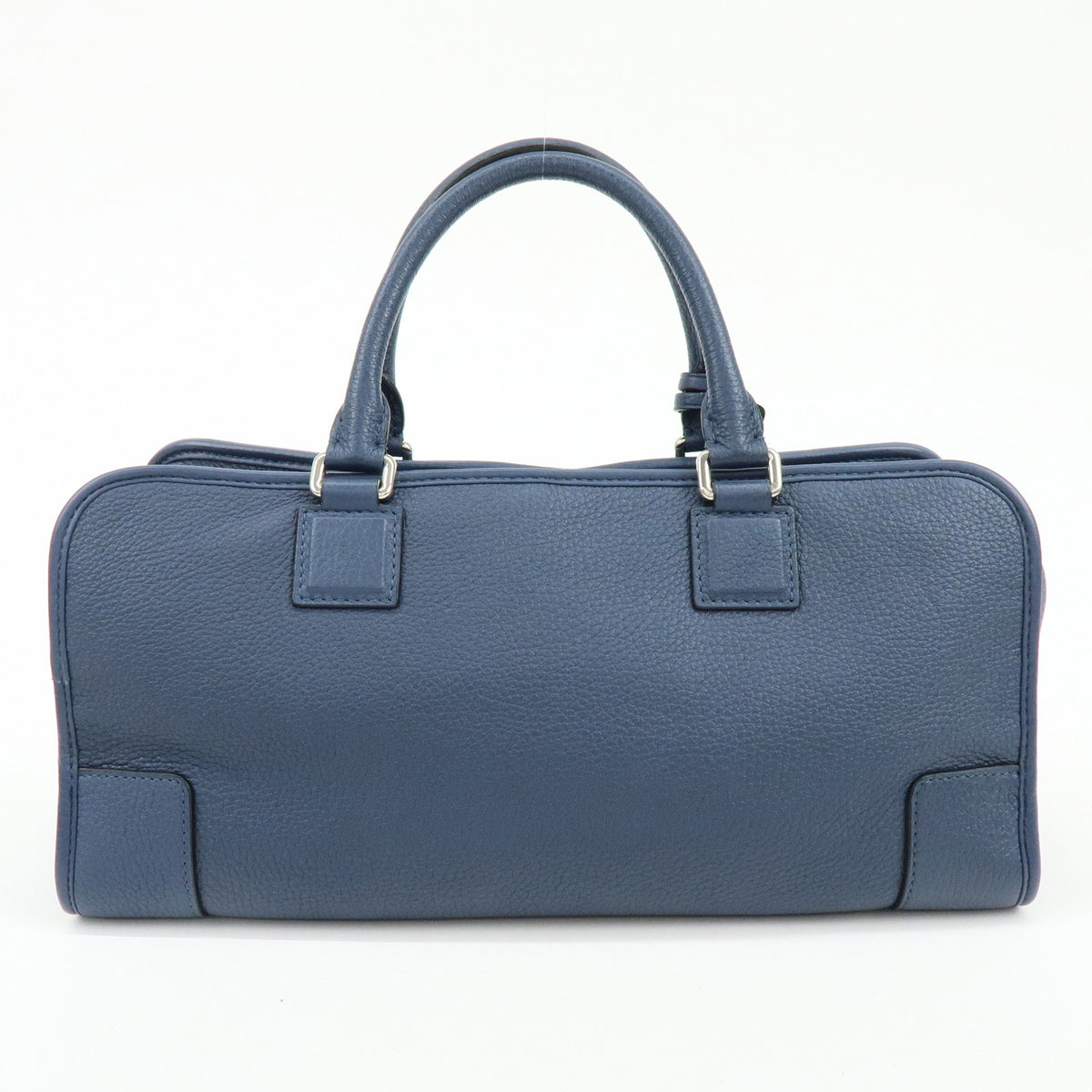 LOEWE Anagram Amazona 36 Leather Hand Bag Boston Bag Navy