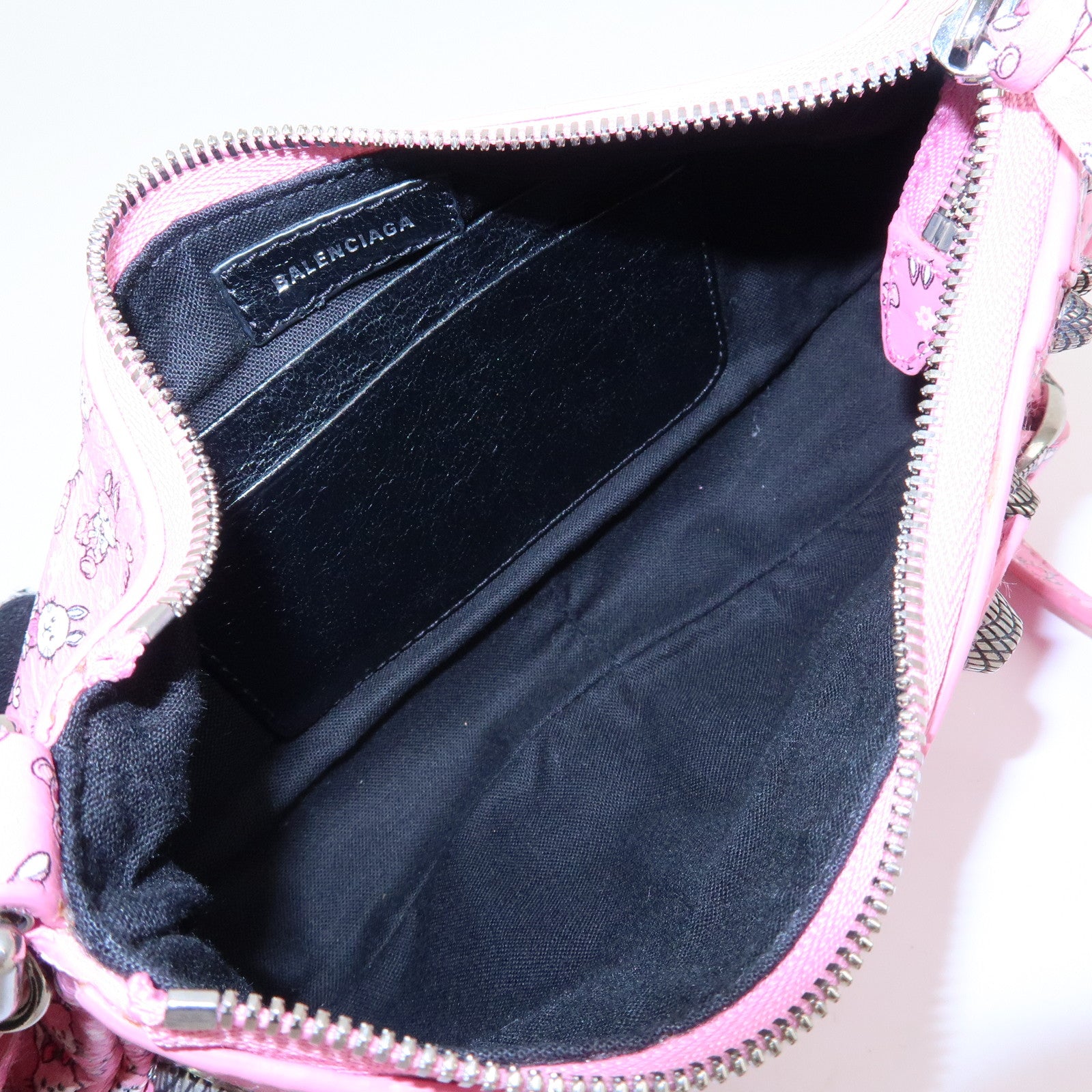 BALENCIAGA Le Cagole Mini Rabbit Pattern Leather Shoulder Bag 695814