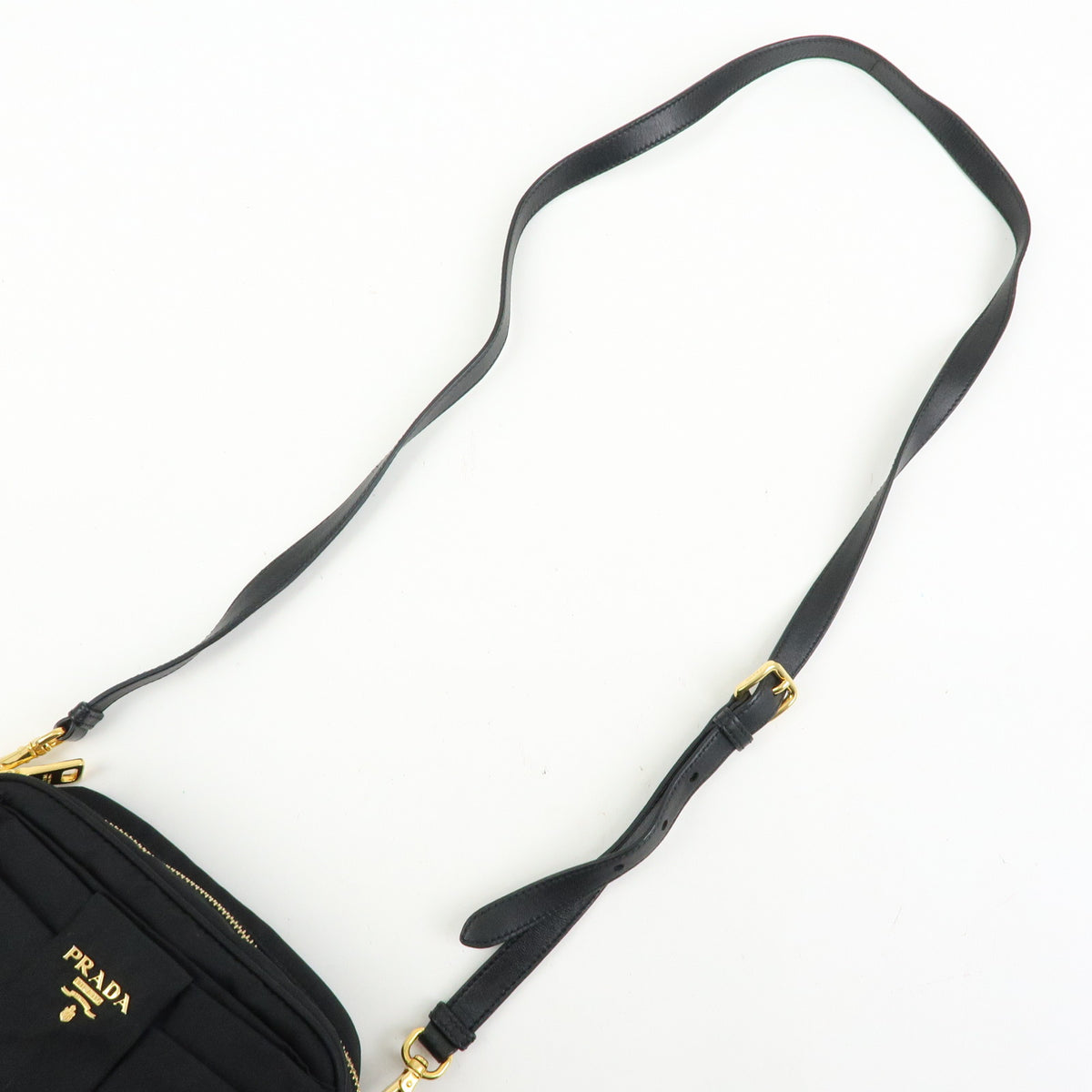 PRADA Nylon Leather Mini Shoulder Bag Crossbody Bag Black