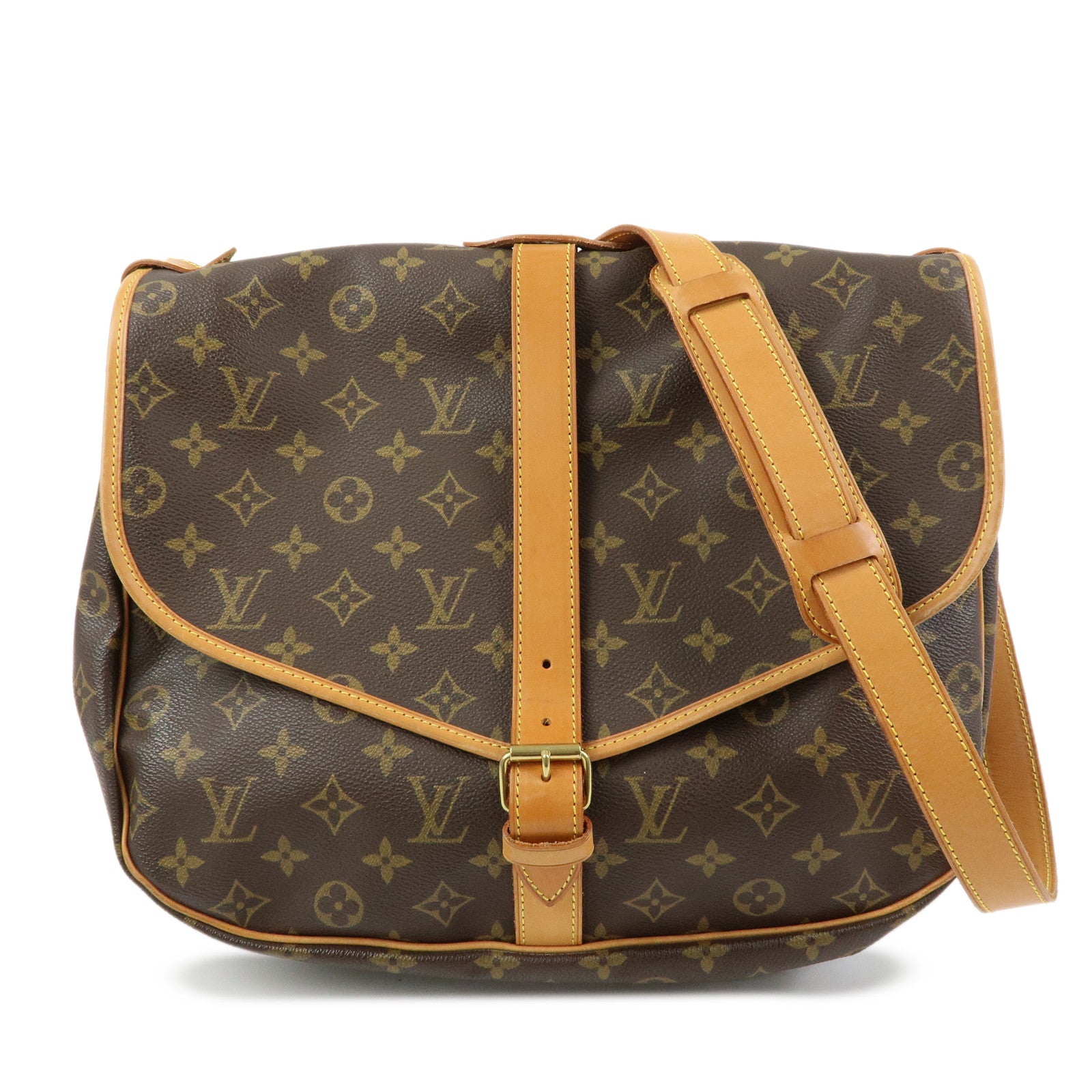 Louis Vuitton Monogram Saumur 35 Shoulder Bag Brown M42254