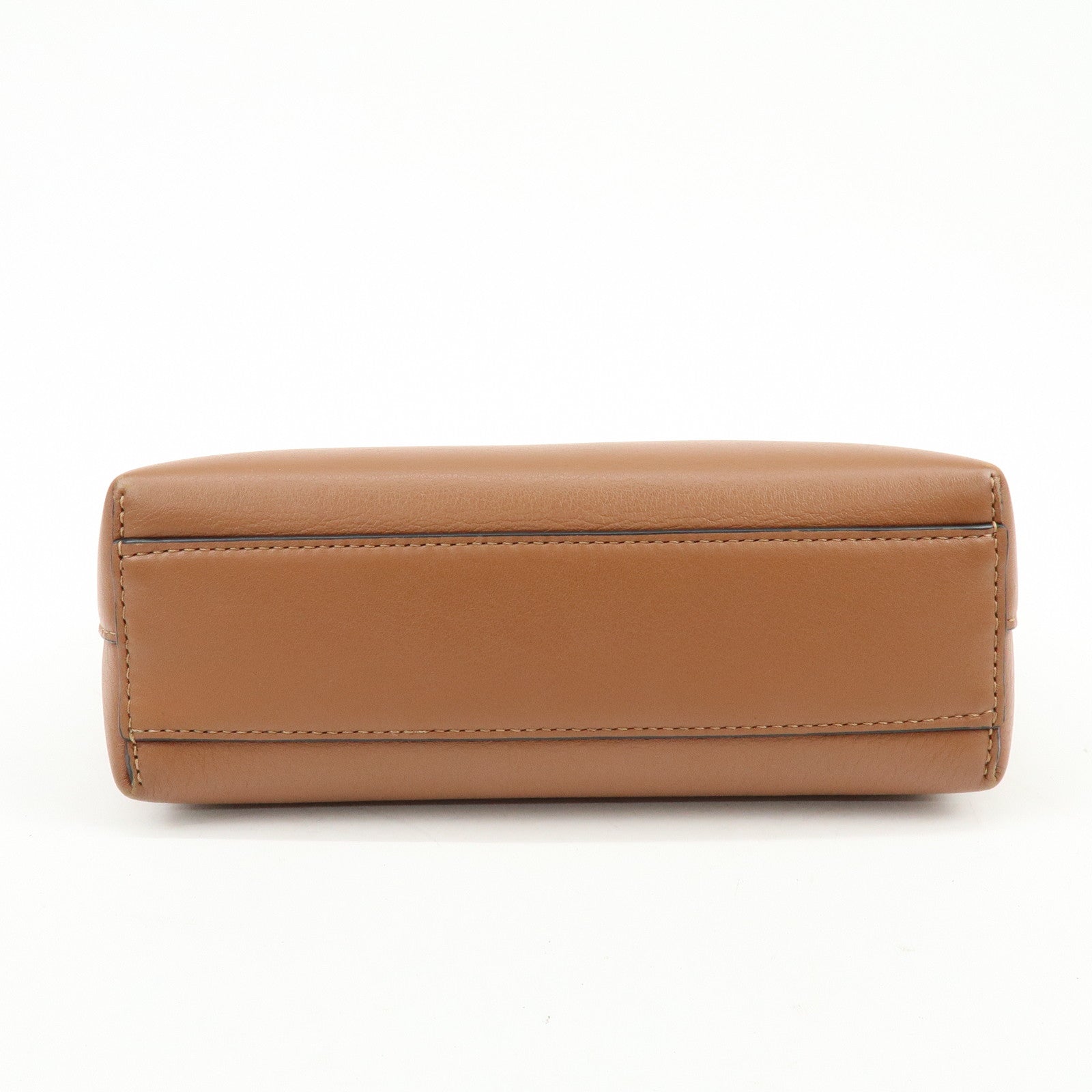 LOEWE Anagram Calf Leather 2Way Bag Hand Bag Shoulder Bag Brown