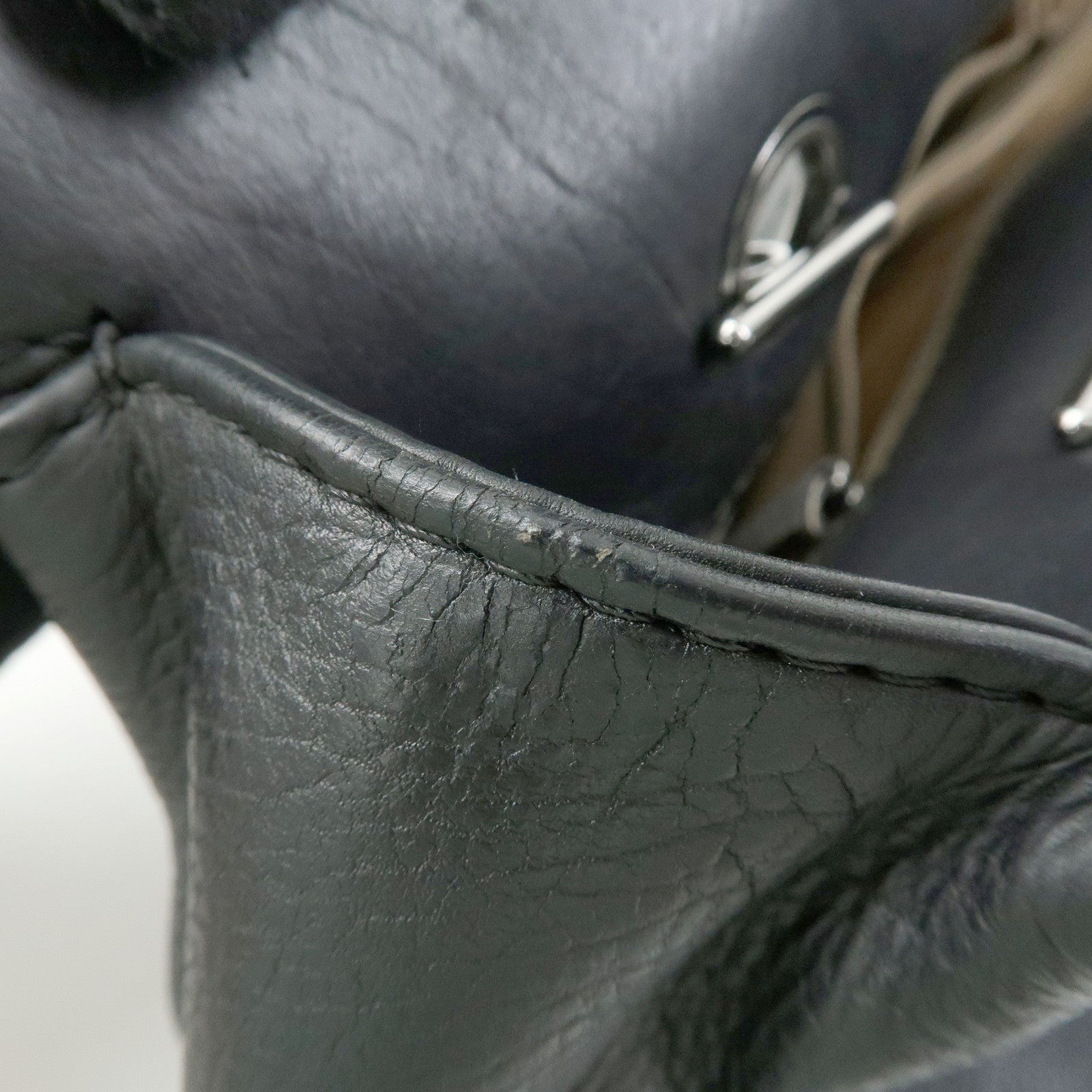 CHANEL COCO Mark Wild Stitch Calf Leather Chain Shoulder Bag Black