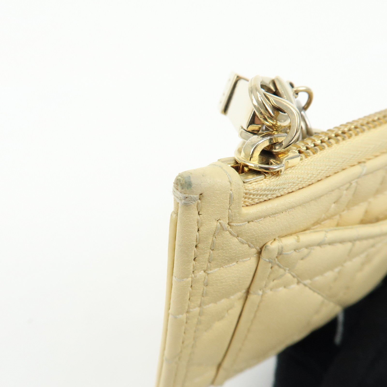 Christian Dior Lady Dior Cannage Cosmos Lambskin Card Case Yellow