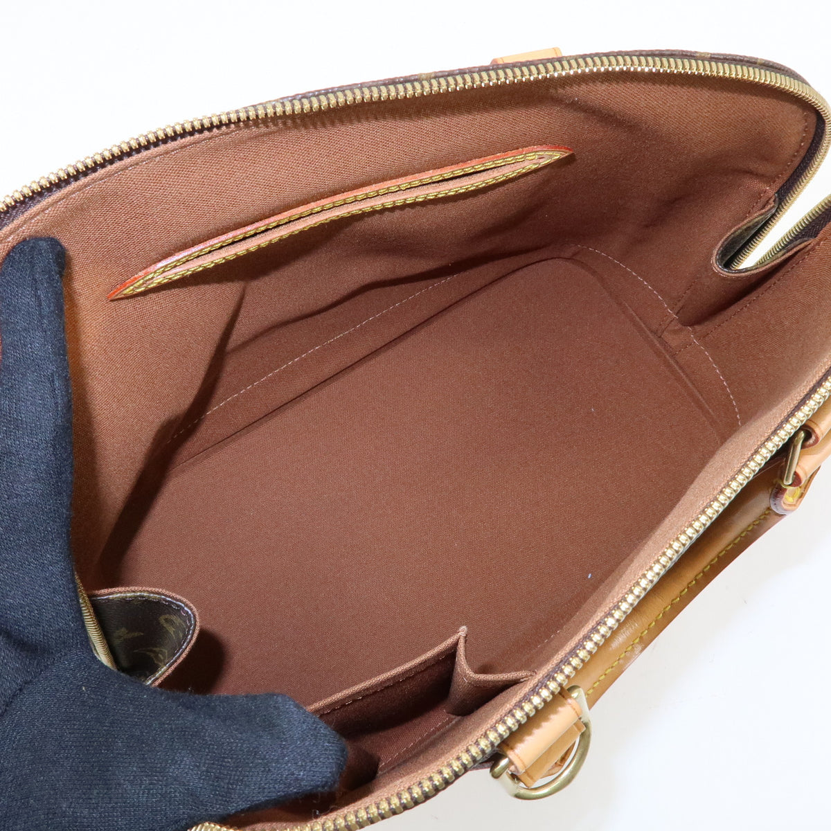 Louis Vuitton Monogram Alma Canvas Leather Hand Bag Brown M51130