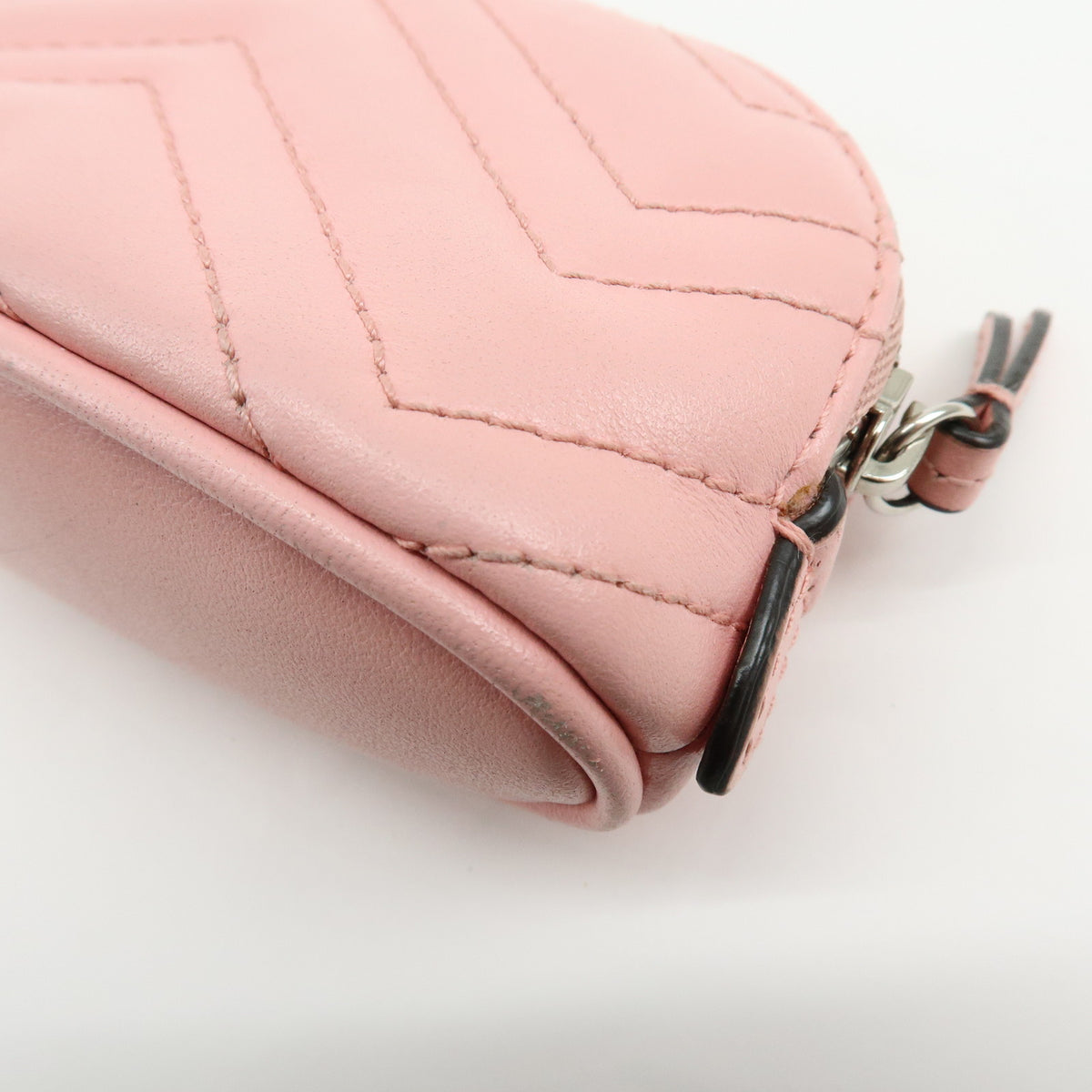 GUCCI GG Marmont Double G Leather Cosmetic Case Key Pouch Pink 625691