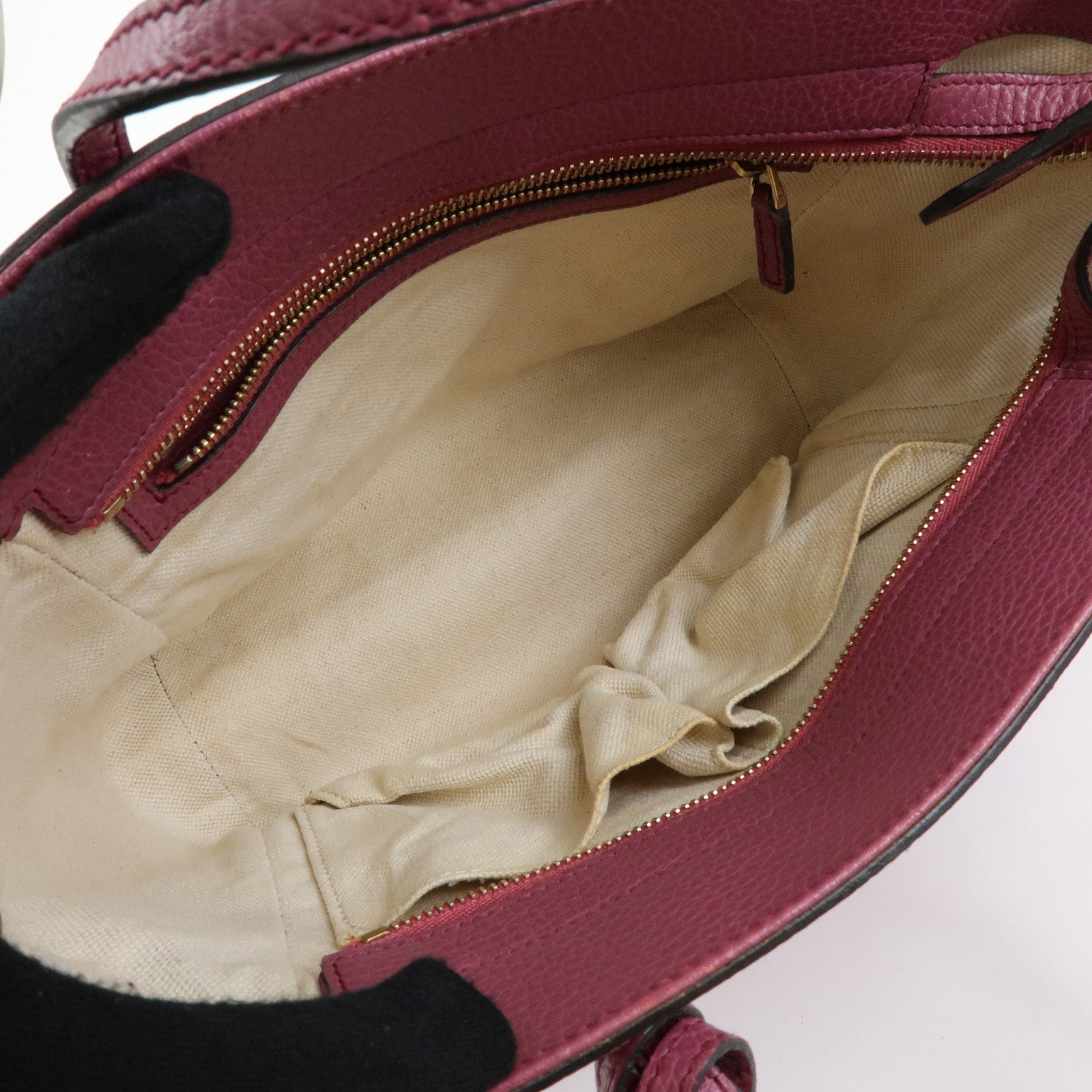 GUCCI Swing Mini Leather 2Way Bag Hand Bag Shoulder Bag Purple 368827