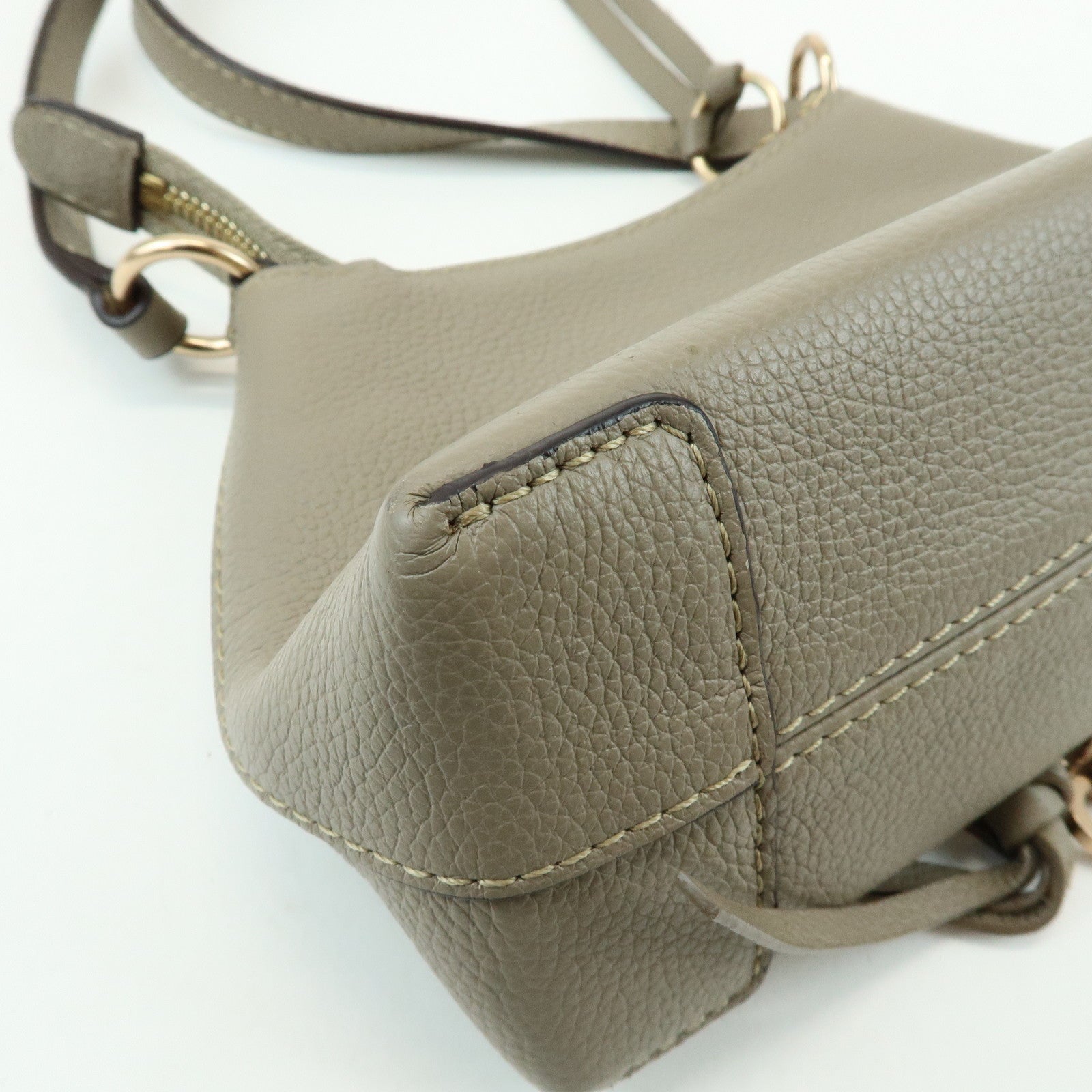 Chloe See by Chloe Joan Leather Suede Mini 2Way Bag Hand Bag Greige