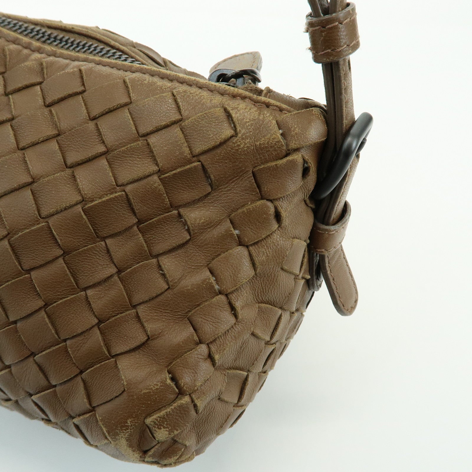 BOTTEGA VENETA Intrecciato Leather Hand Bag Shoulder Bag Mocha Brown