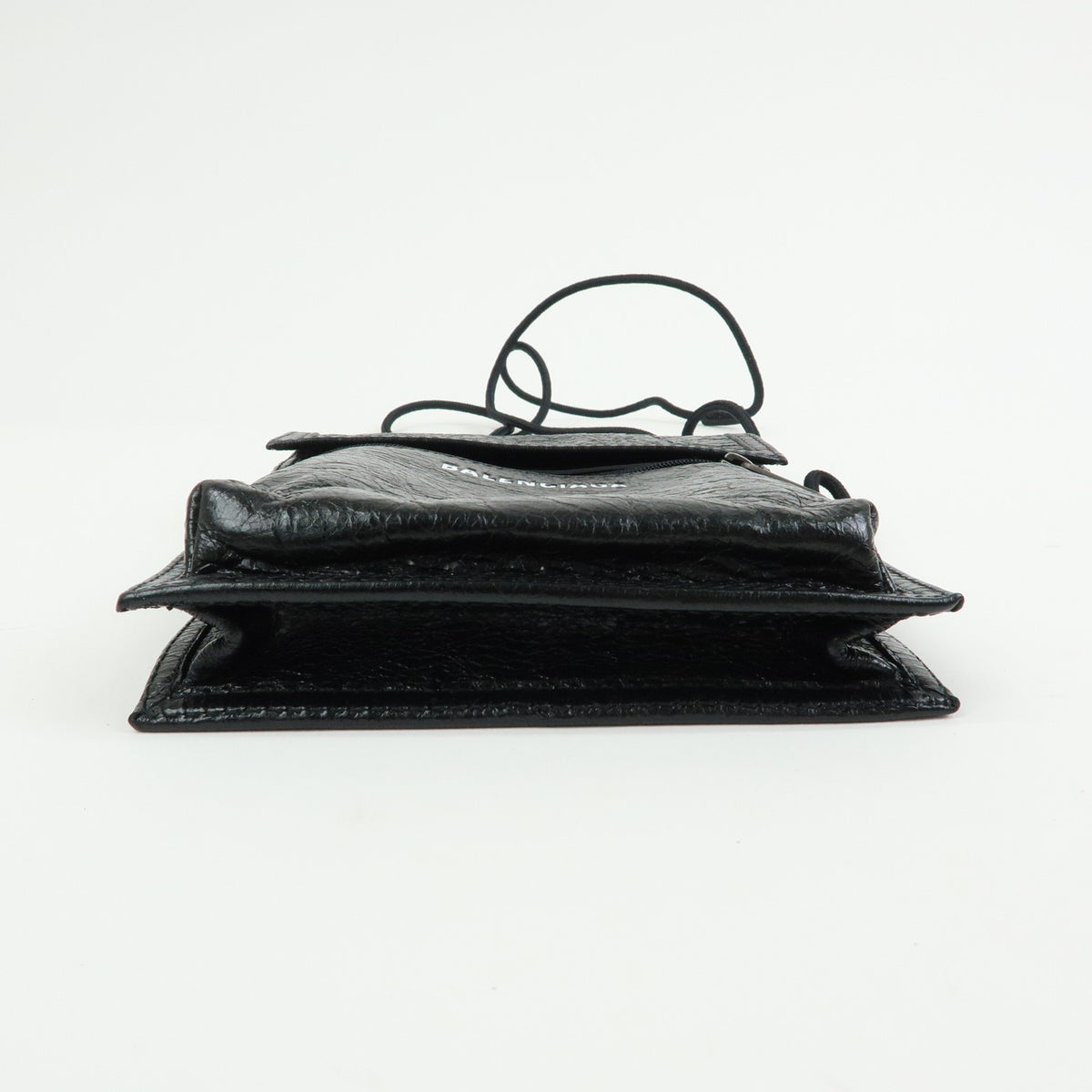 BALENCIAGA Explore Strap Leather Strap Pouch Shoulder Bag Black 532298