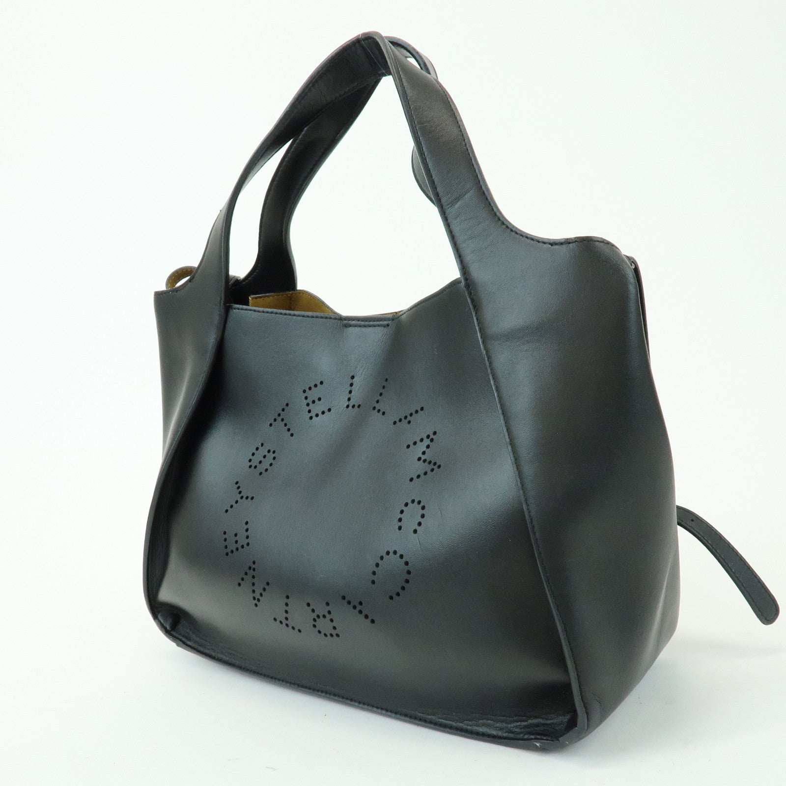 STELLA MCCARTNEY Faux Leather 2Way Bag Hand Bag Shoulder Bag Black