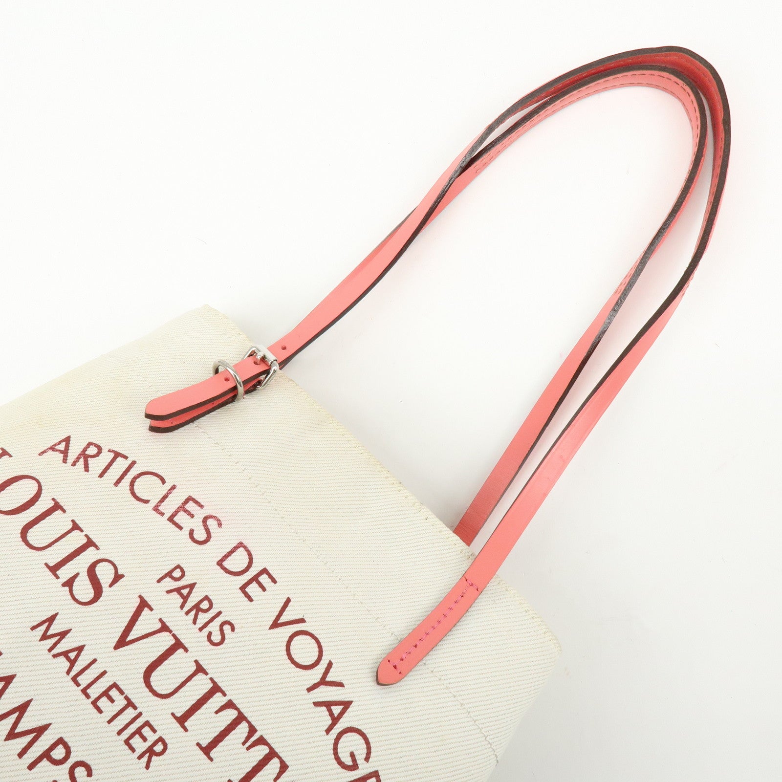 Louis Vuitton Canvas Leather Cabas PM Hand Bag Corail M94505