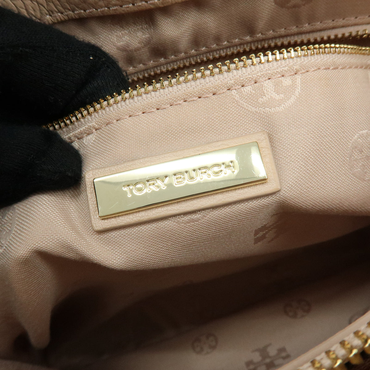 TORY BURCH Logo Britten Leather Chain Shoulder Bag Tote Bag Pink