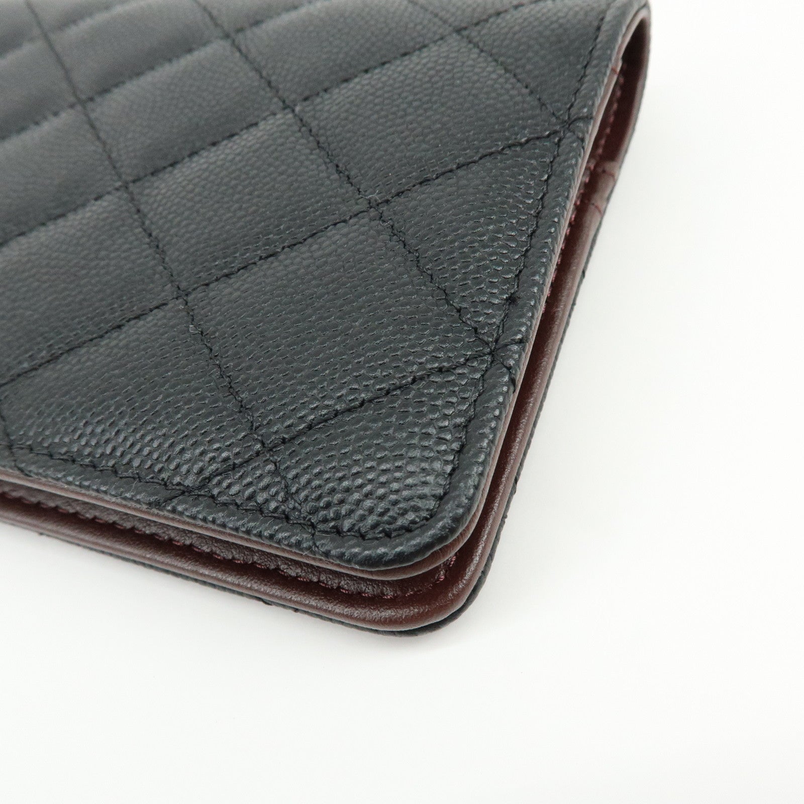 CHANEL COCO Mark Matelasse Caviarskin Agenda Cover Black