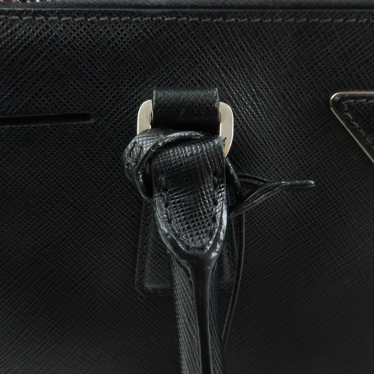 PRADA Galleria Triangle Logo Saffiano Leather 2way Bag Black 1BA801