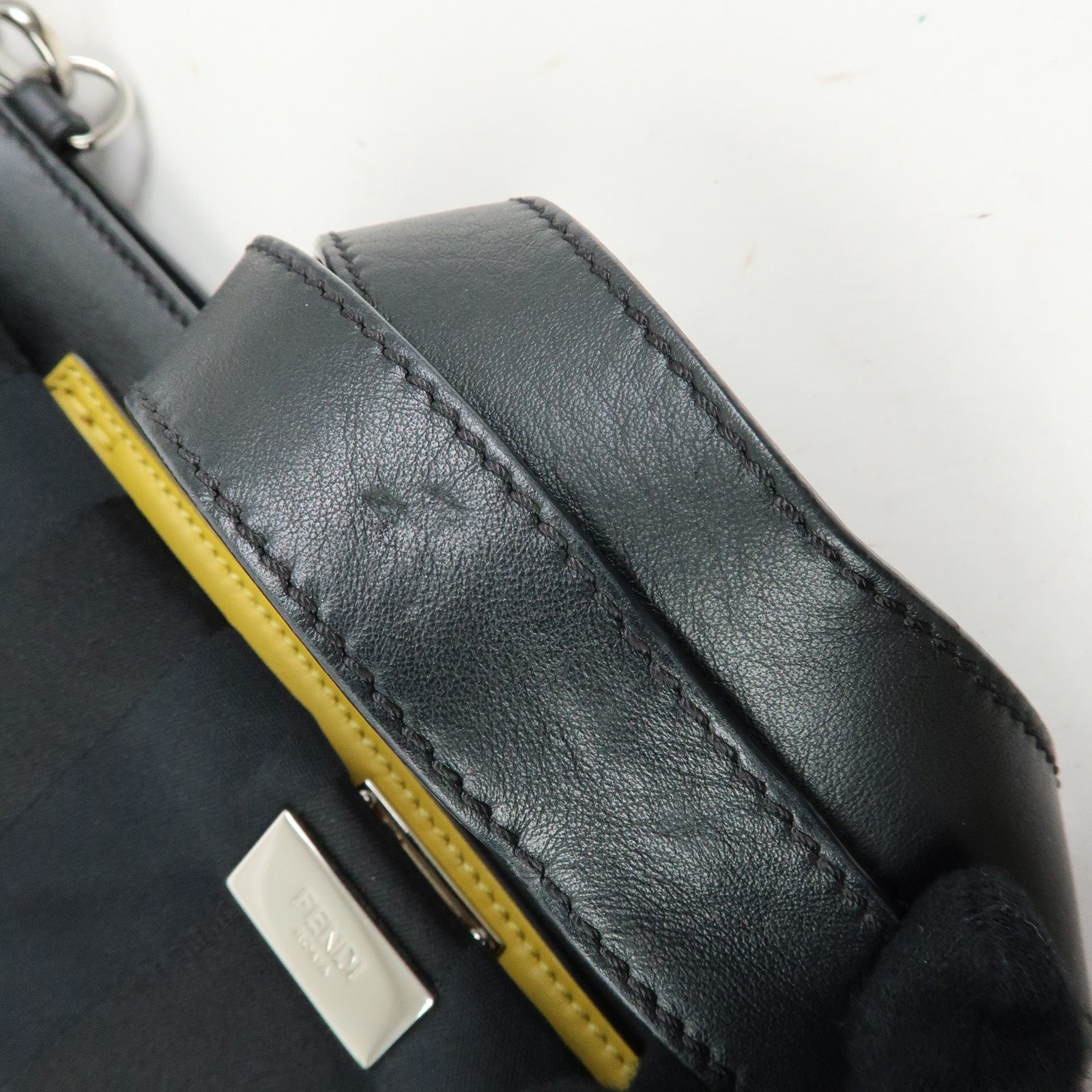 FENDI Pequin Peekaboo Iconic Medium Nylon 2Way Bag Hand Bag 7VA501