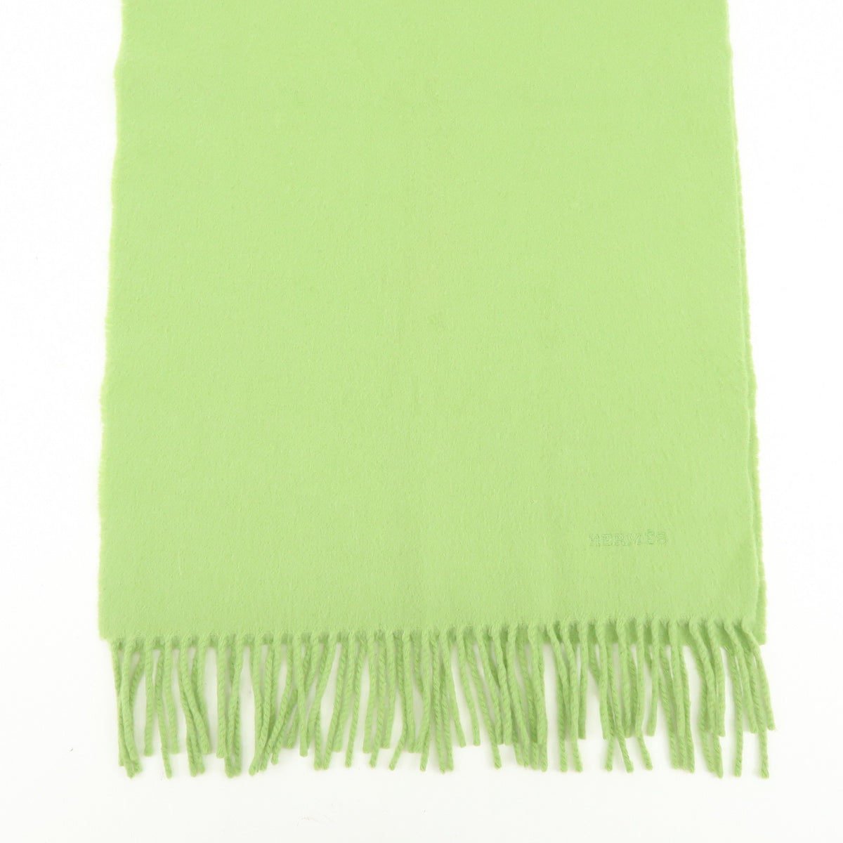 HERMES Cashmere 100% Scarf Shawl Stole Light Green
