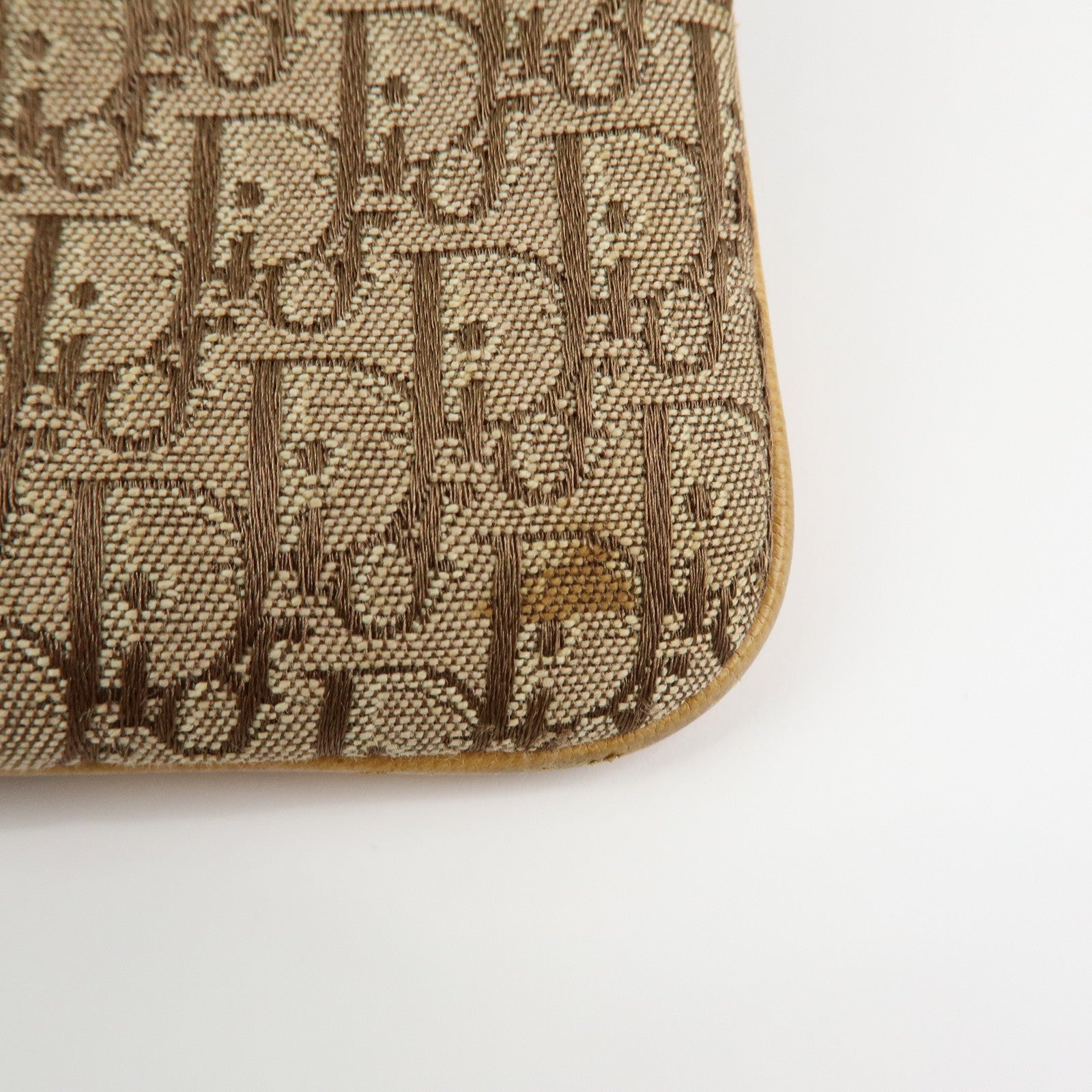 Christian Dior Trotter Street Chic Canvas Leather Shoulder Bag Beige