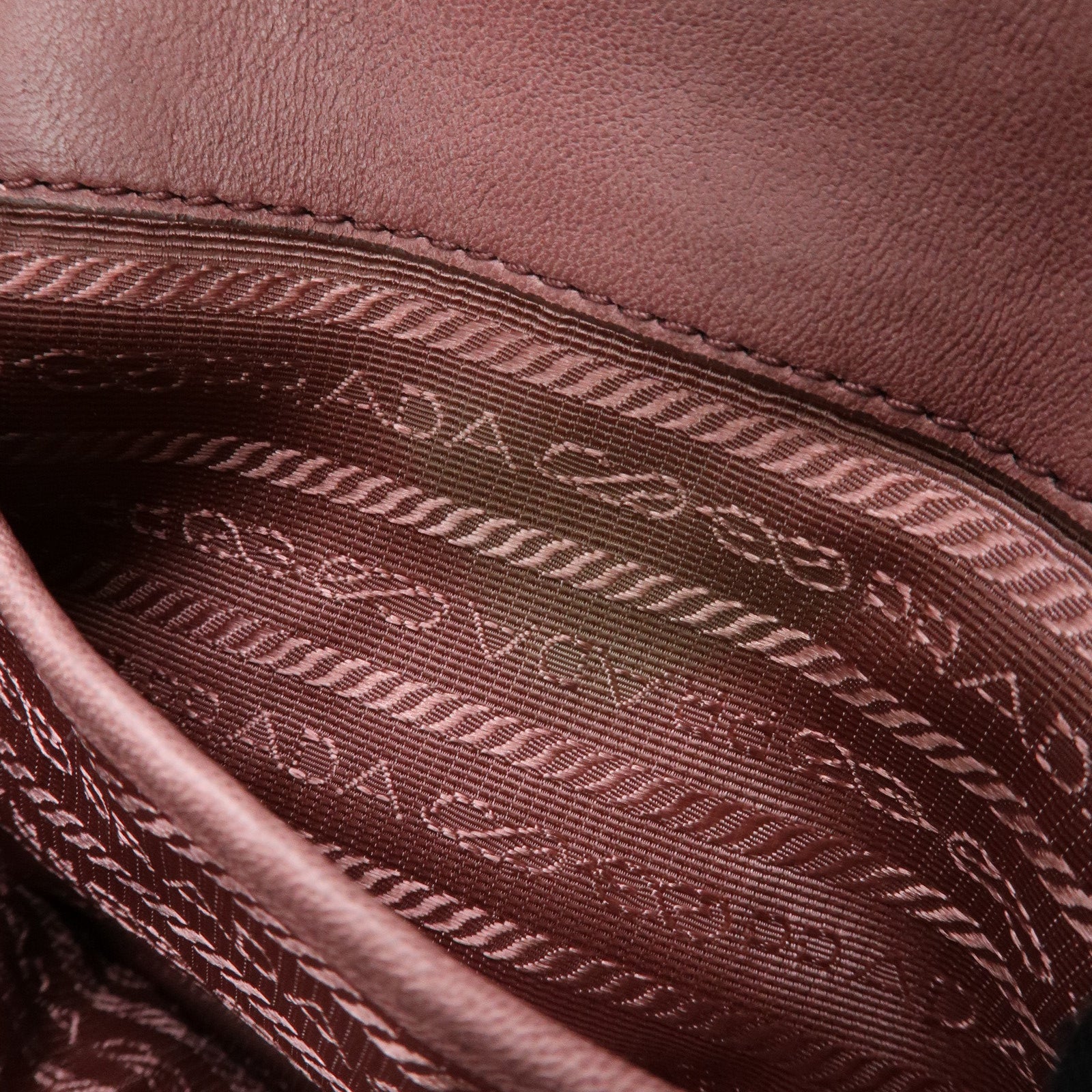 PRADA Logo Nappa Leather 2Way Bag Hand Bag Shoulder Bag Pink