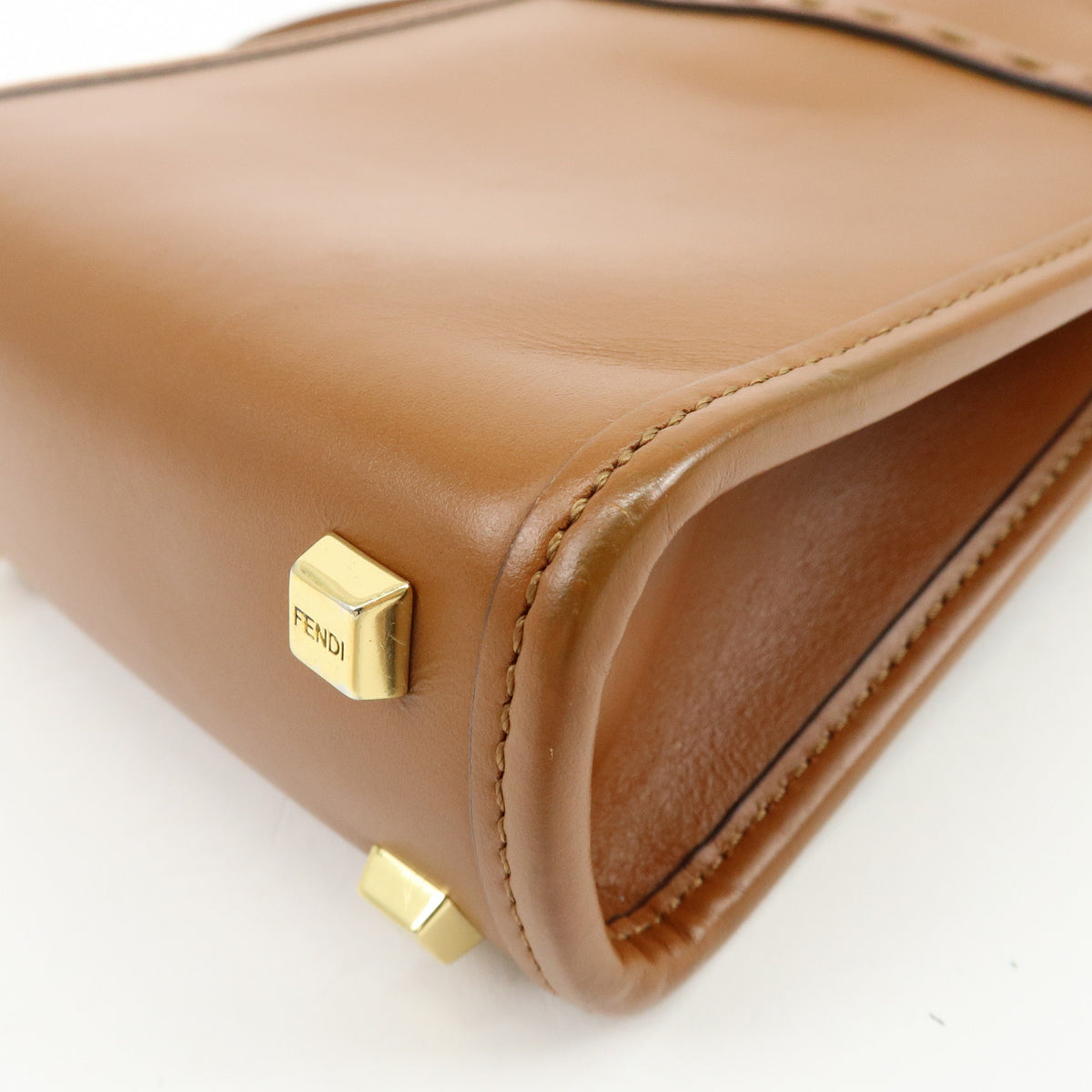 FENDI Sunshine Shopper Small 2Way Bag Shoulder Bag Camel 8BS051