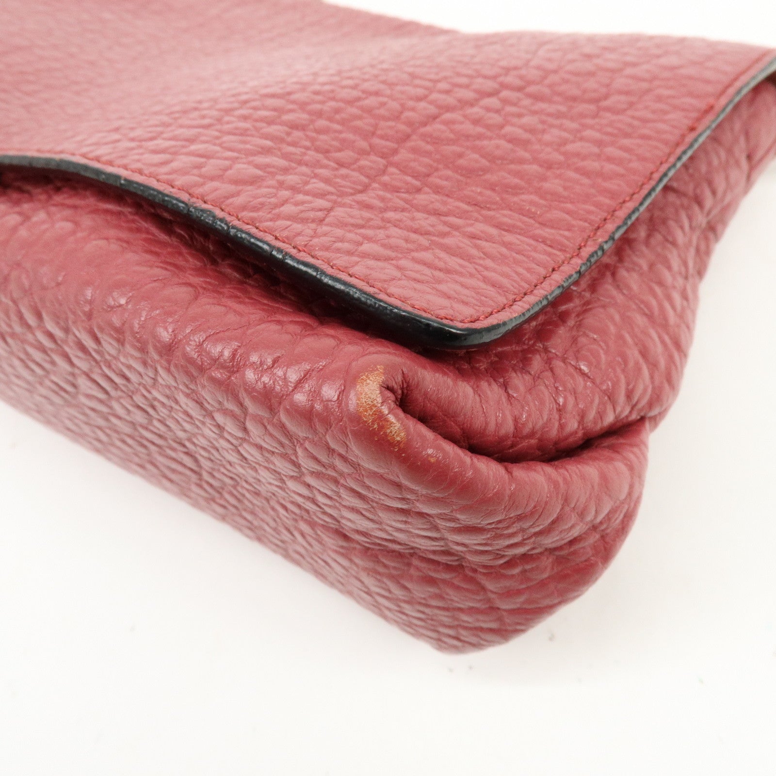 BURBERRY Leather Chain Shoulder Bag Clutch Bag Pink