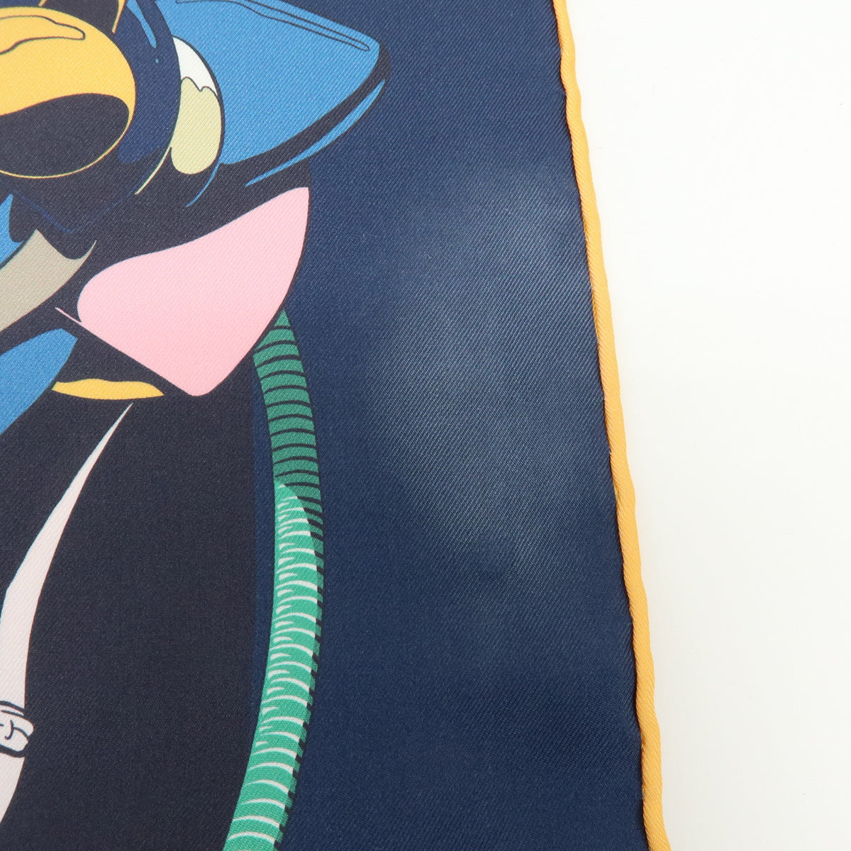 HERMES Carre Double Face 90 Silk 100% Scarf Les Mustangs Marble Navy