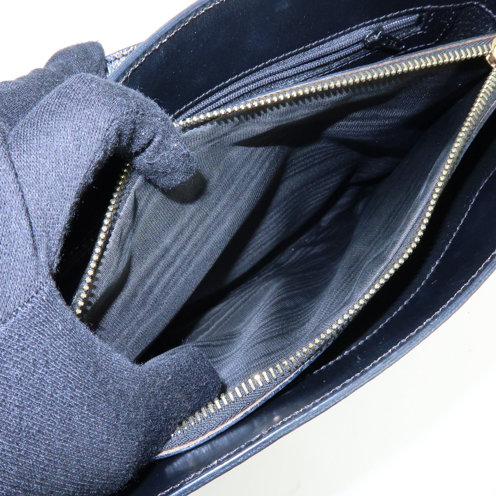 CELINE Macadam PVC Leather Shoulder Bag Hand Bag Black Brown