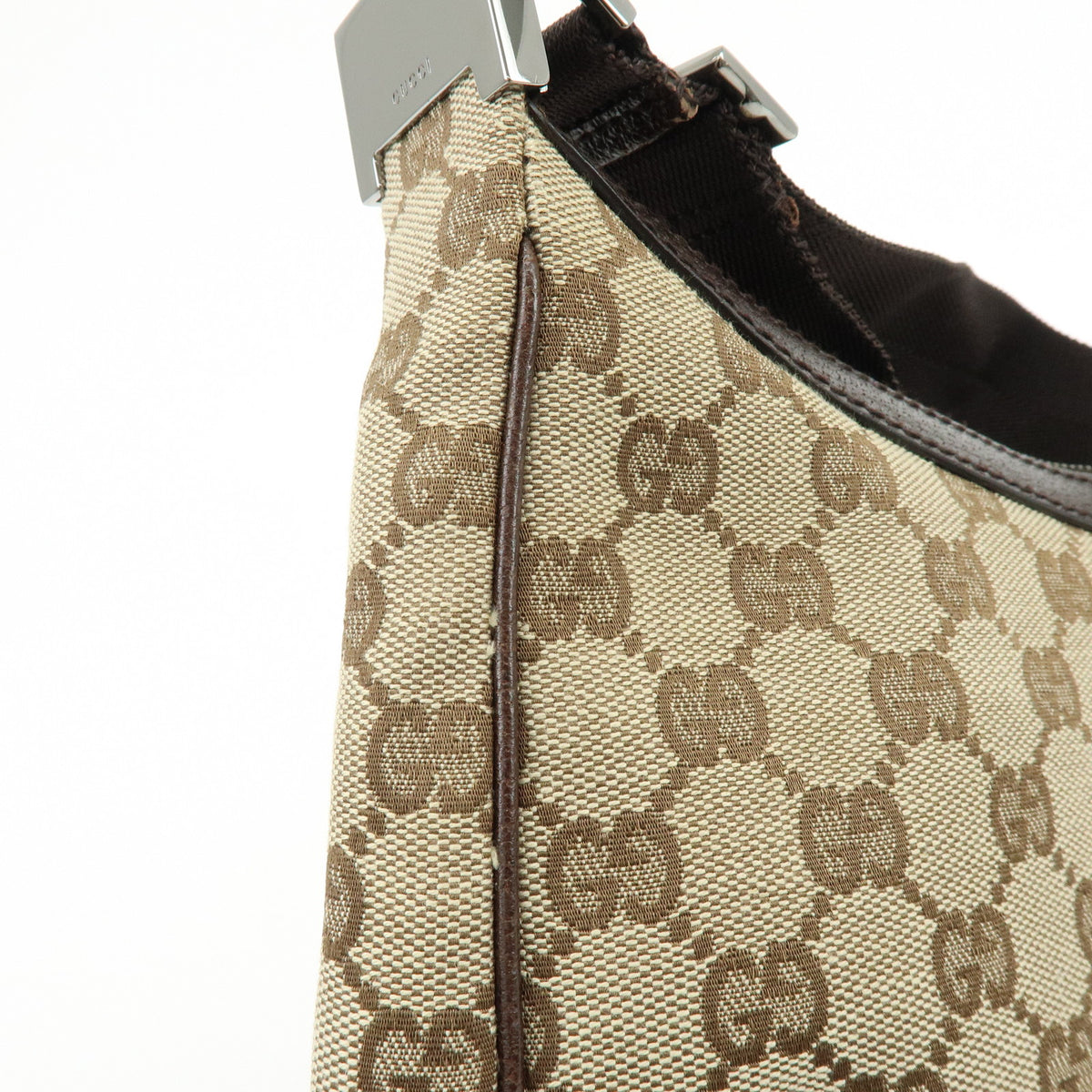 GUCCI GG Canvas Leather Shoulder Bag Hand Bag Brown Beige