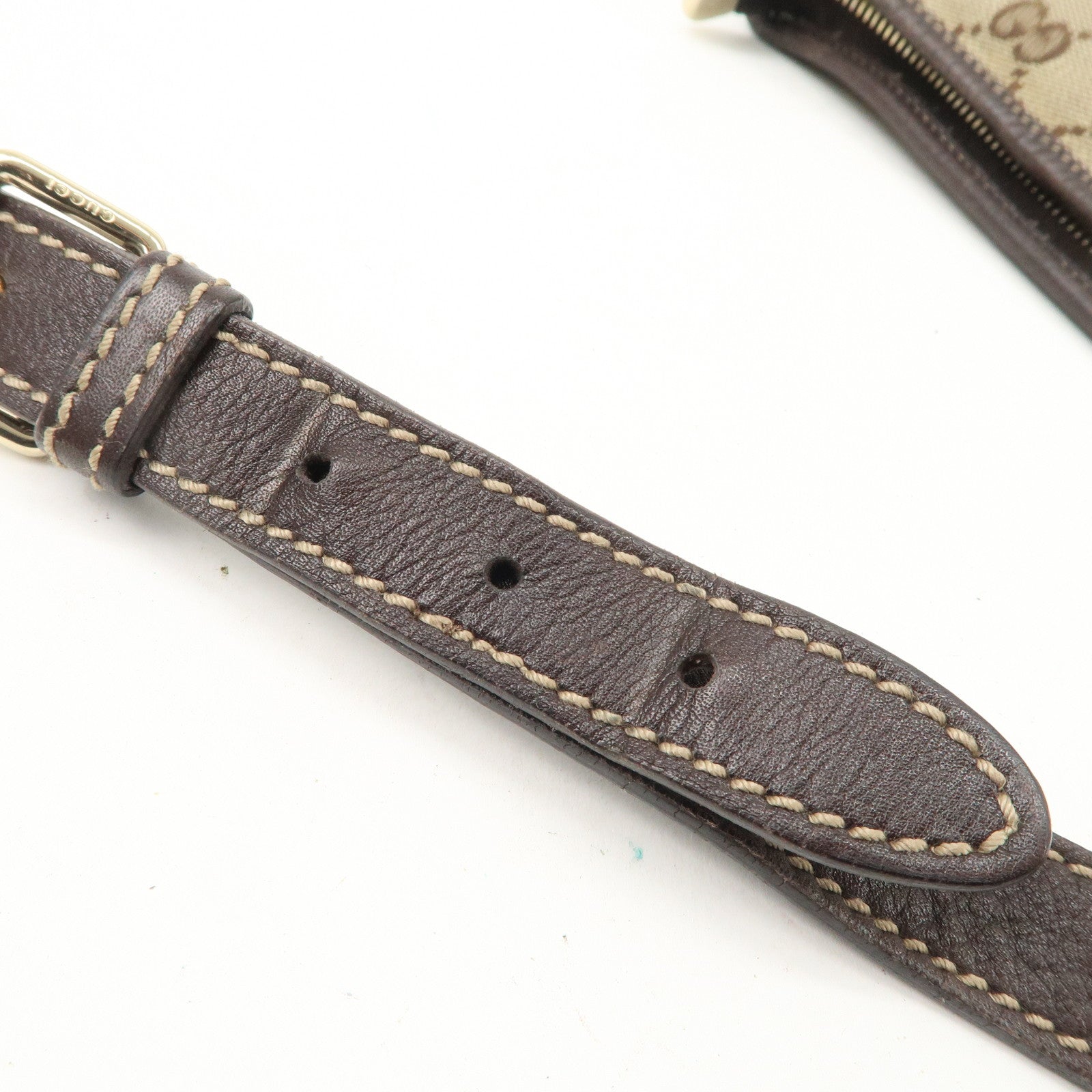 GUCCI New Brit GG Canvas Leather Shoulder Bag Beige Brown 169998 Used