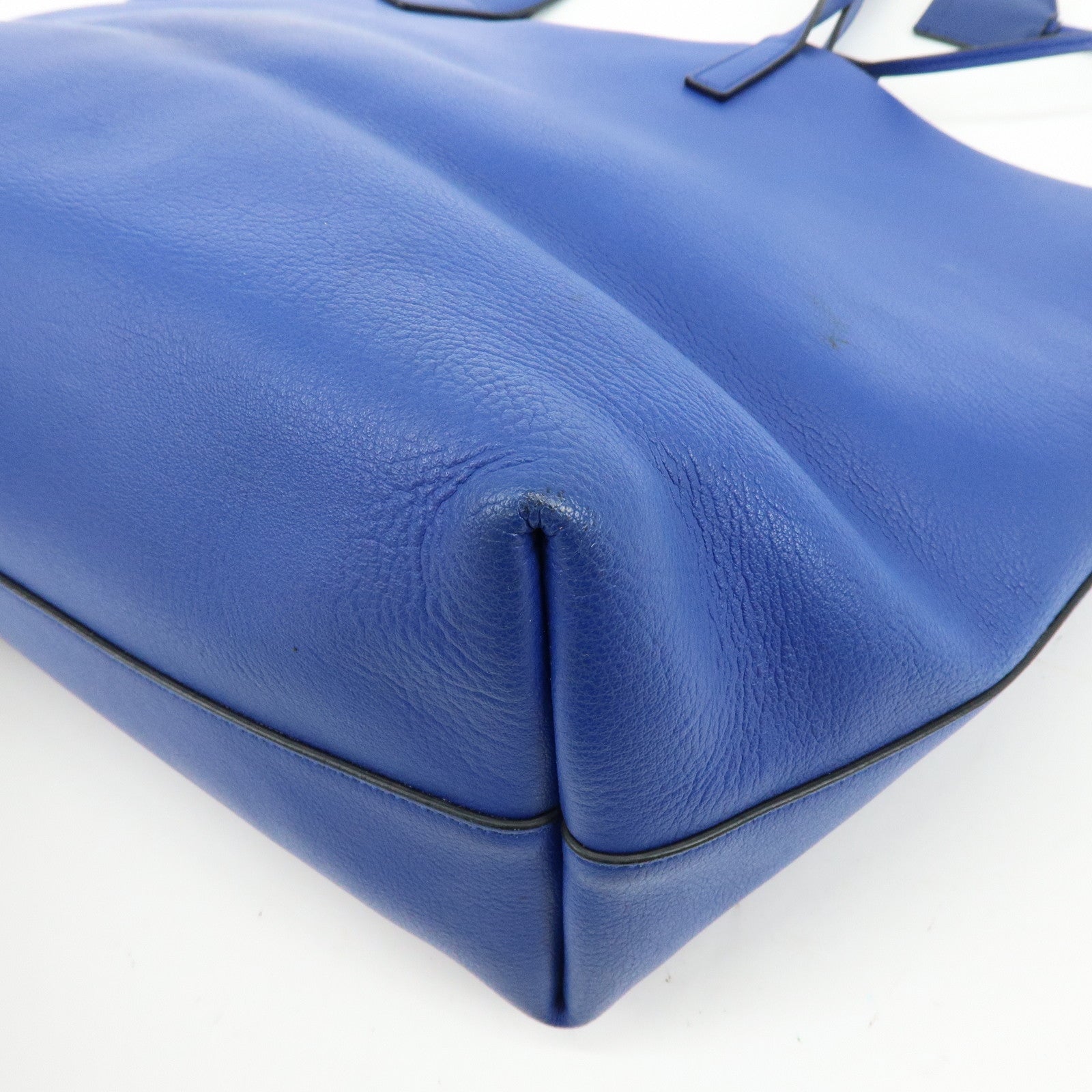 SAINT LAURENT PARIS Cassandra Leather Sac Shopping Bag Blue 394195