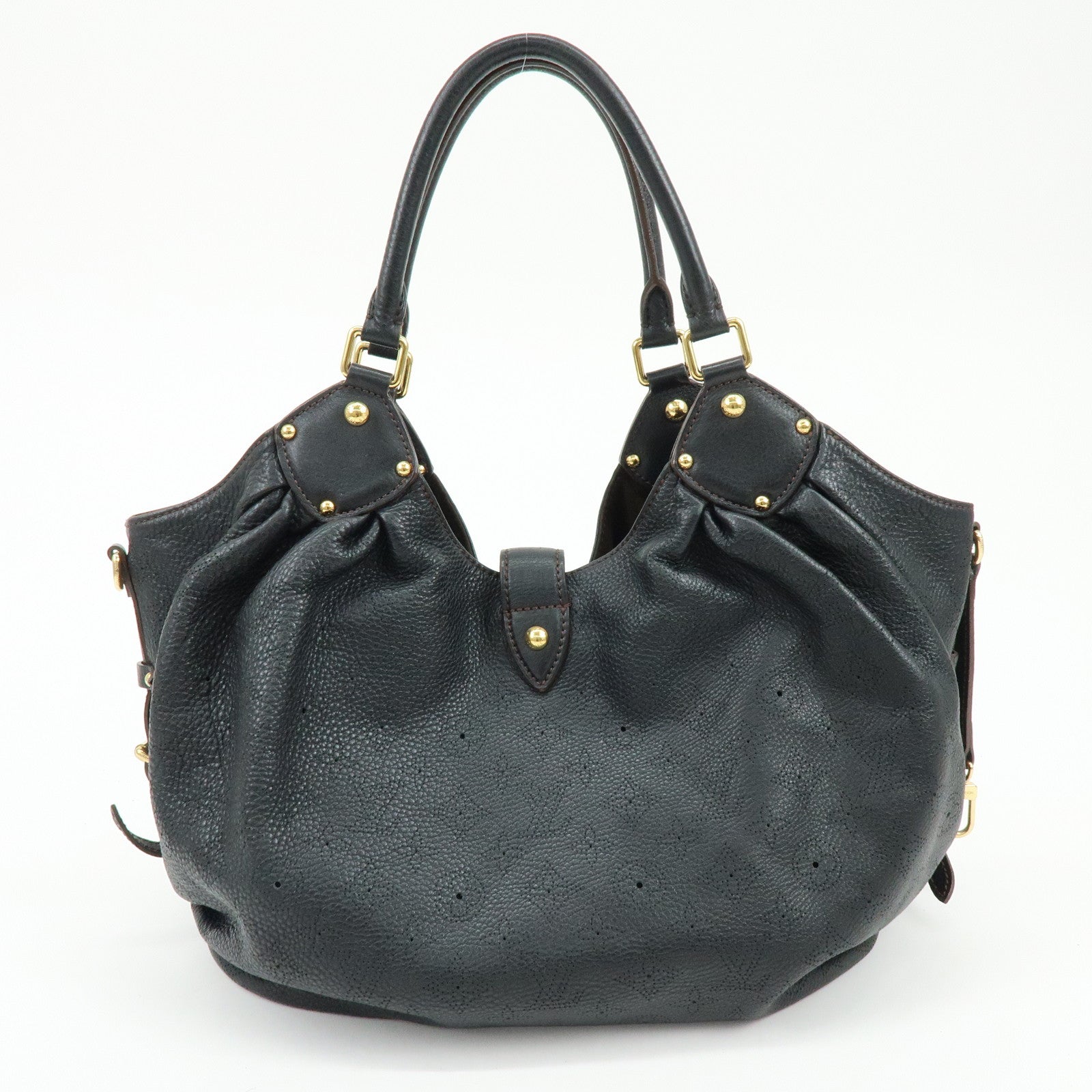 Louis Vuitton Monogram Leather Mahina L Shoulder Bag Noir M95765