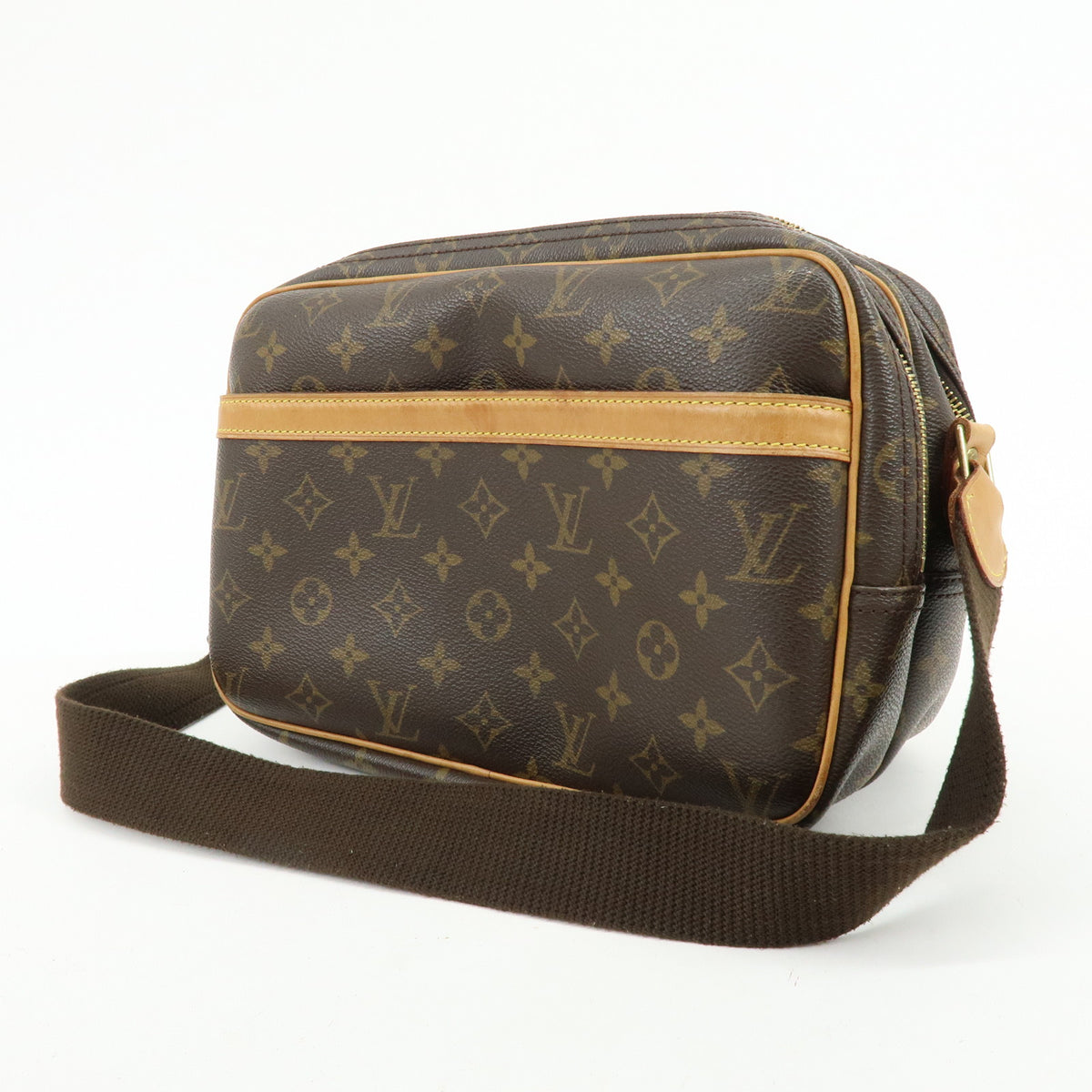 Louis Vuitton Monogram Reporter PM Shoulder Crossbody Bag Brown M45254