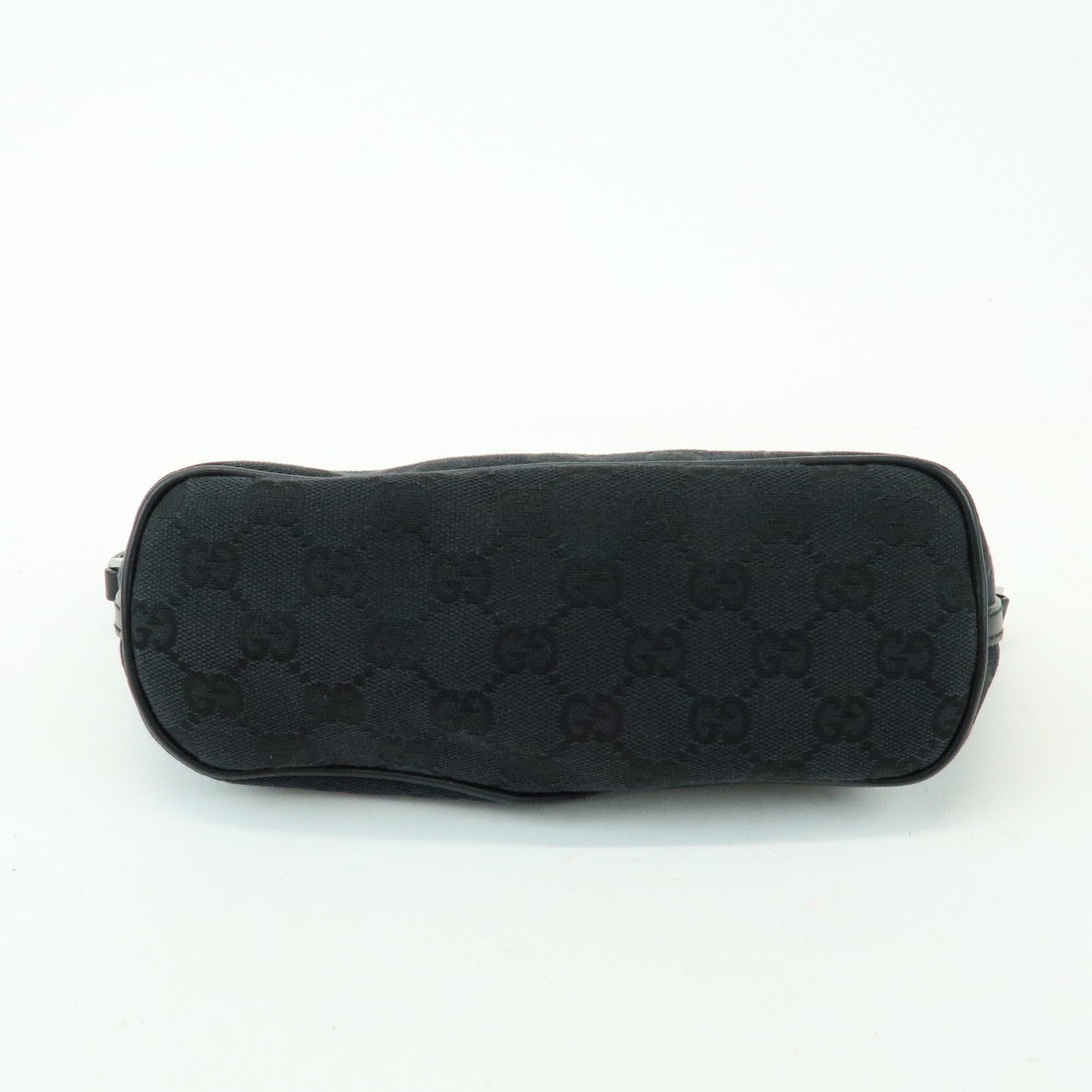 GUCCI Boat Bag GG Canvas Leather Accessory Pouch Hand Bag 07198
