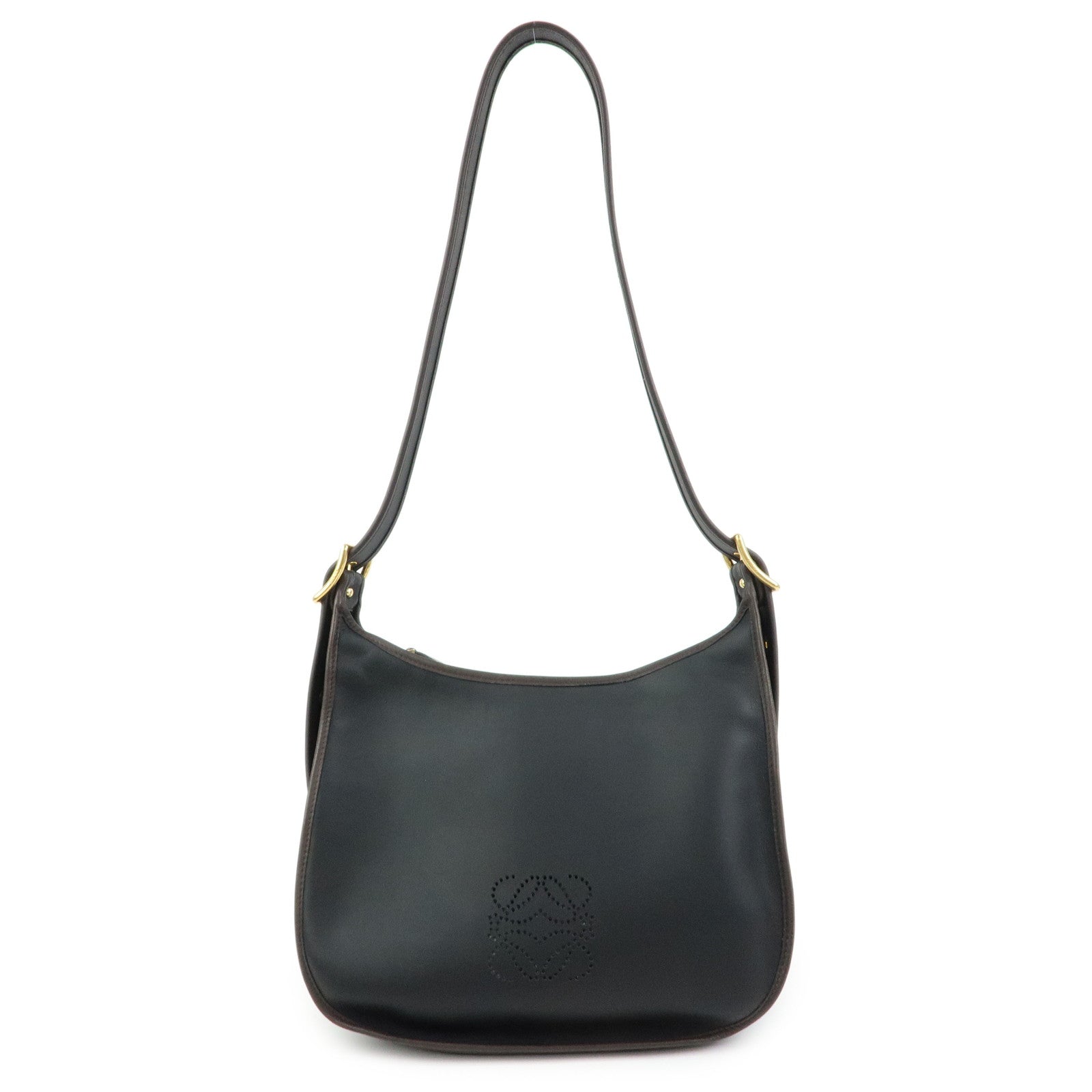 LOEWE Anagram Leather Sophia Shoulder Bag Crossbody Bag Black Brown