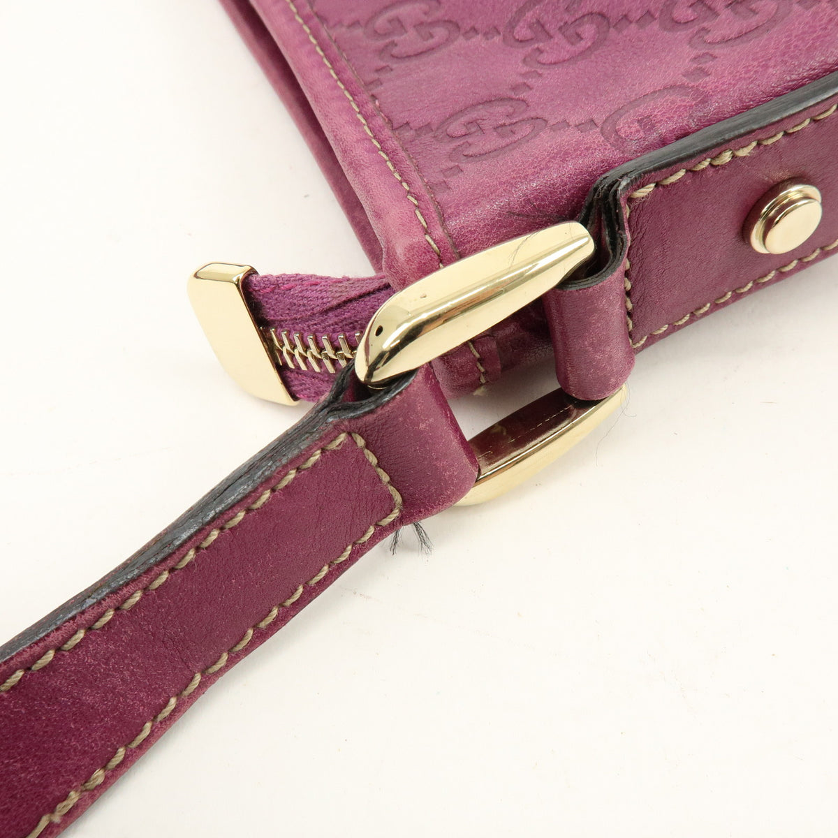 GUCCI Abbey Guccissima Leather Shoulder Bag Crossbody Bag Purple 131326
