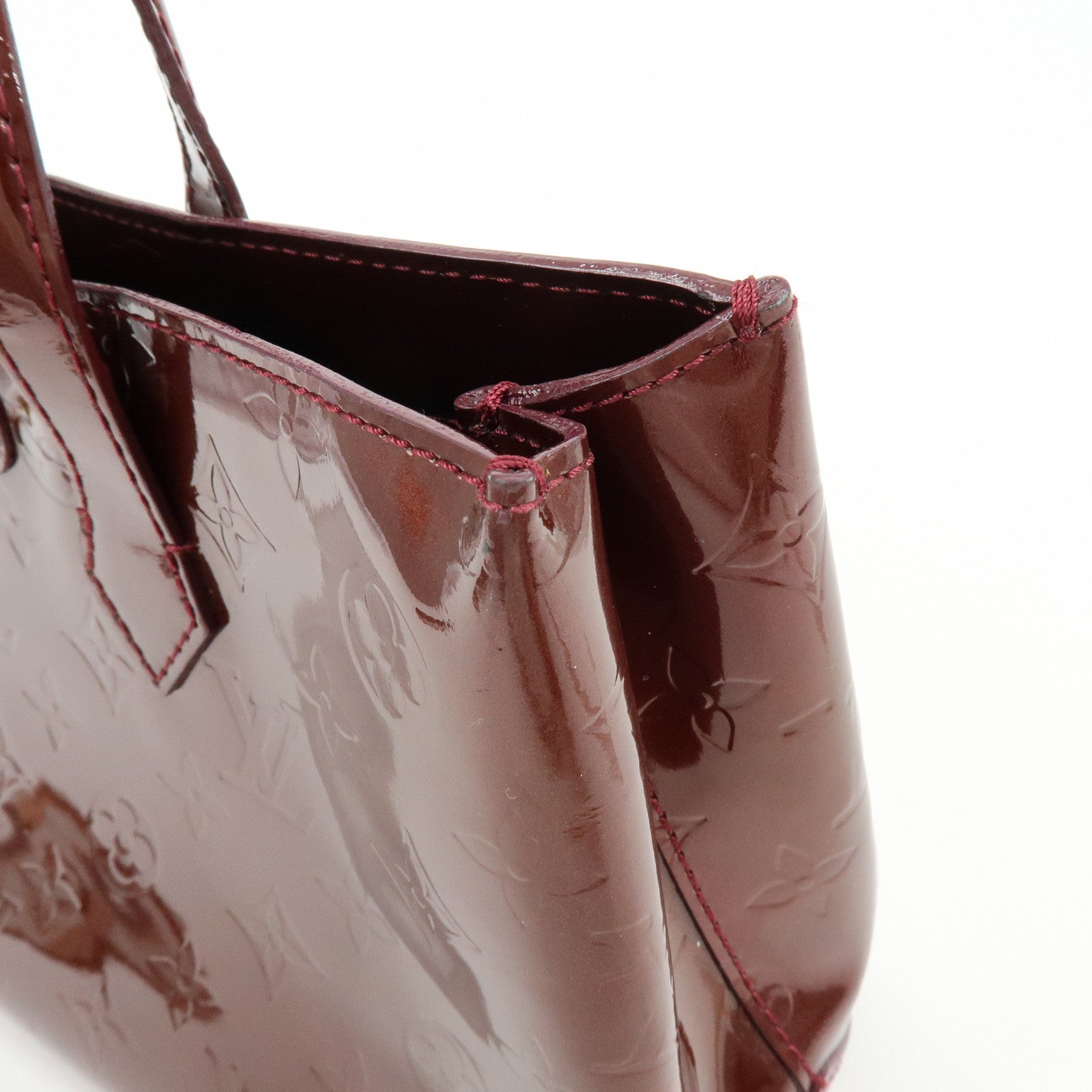 Louis Vuitton Monogram Vernis Wilshire PM Tote Bag Rouge M91644