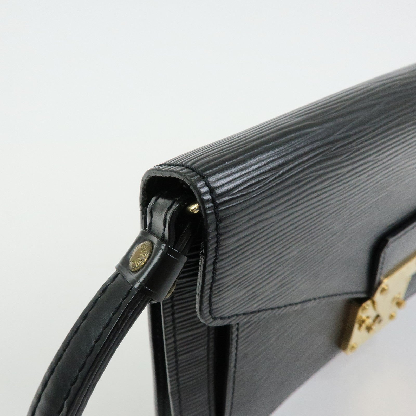 Louis Vuitton Epi Sellier Dragonne Leather Clutch Bag Noir Black M52612