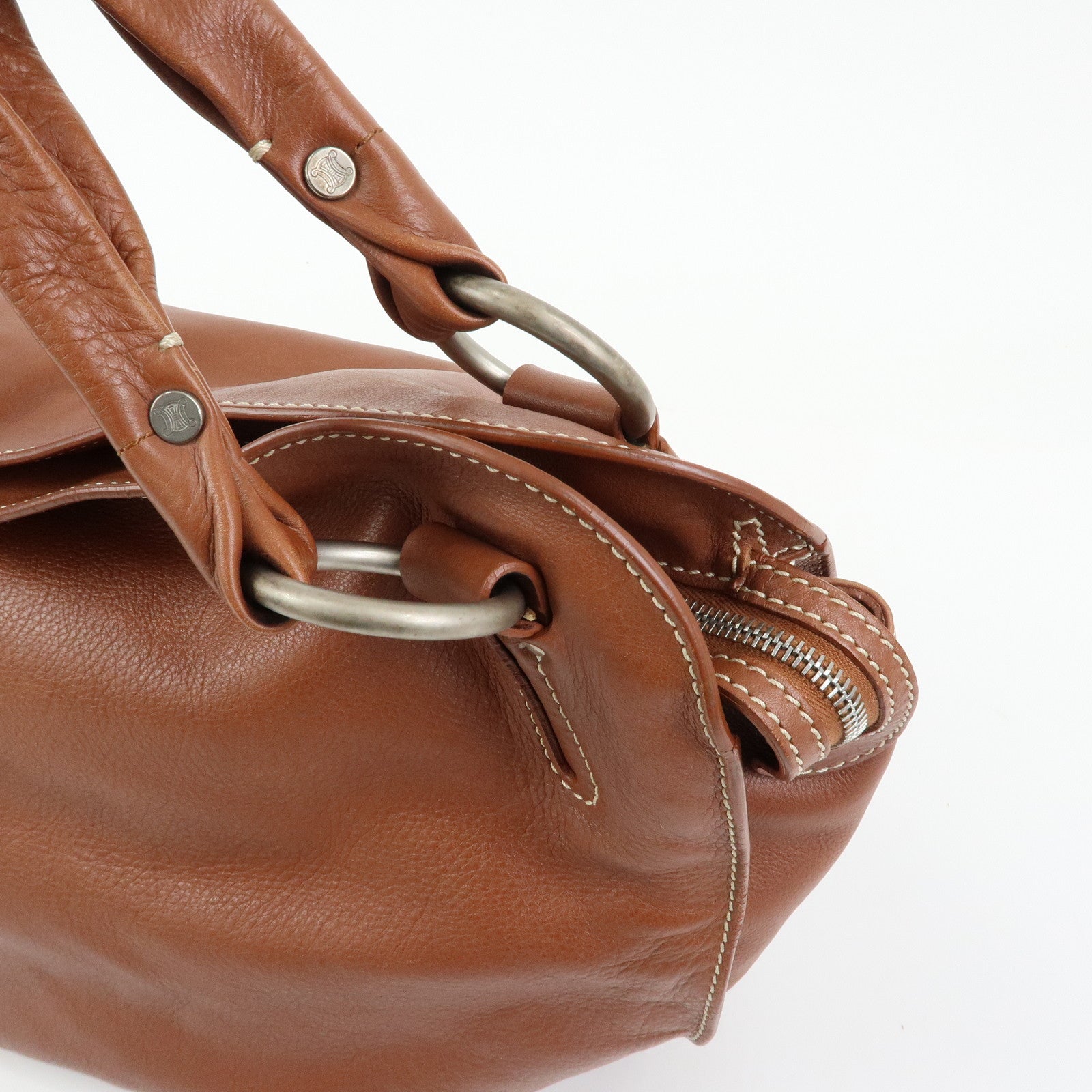 CELINE Bittersweet Leather Shoulder Bag Hand Bag Brown