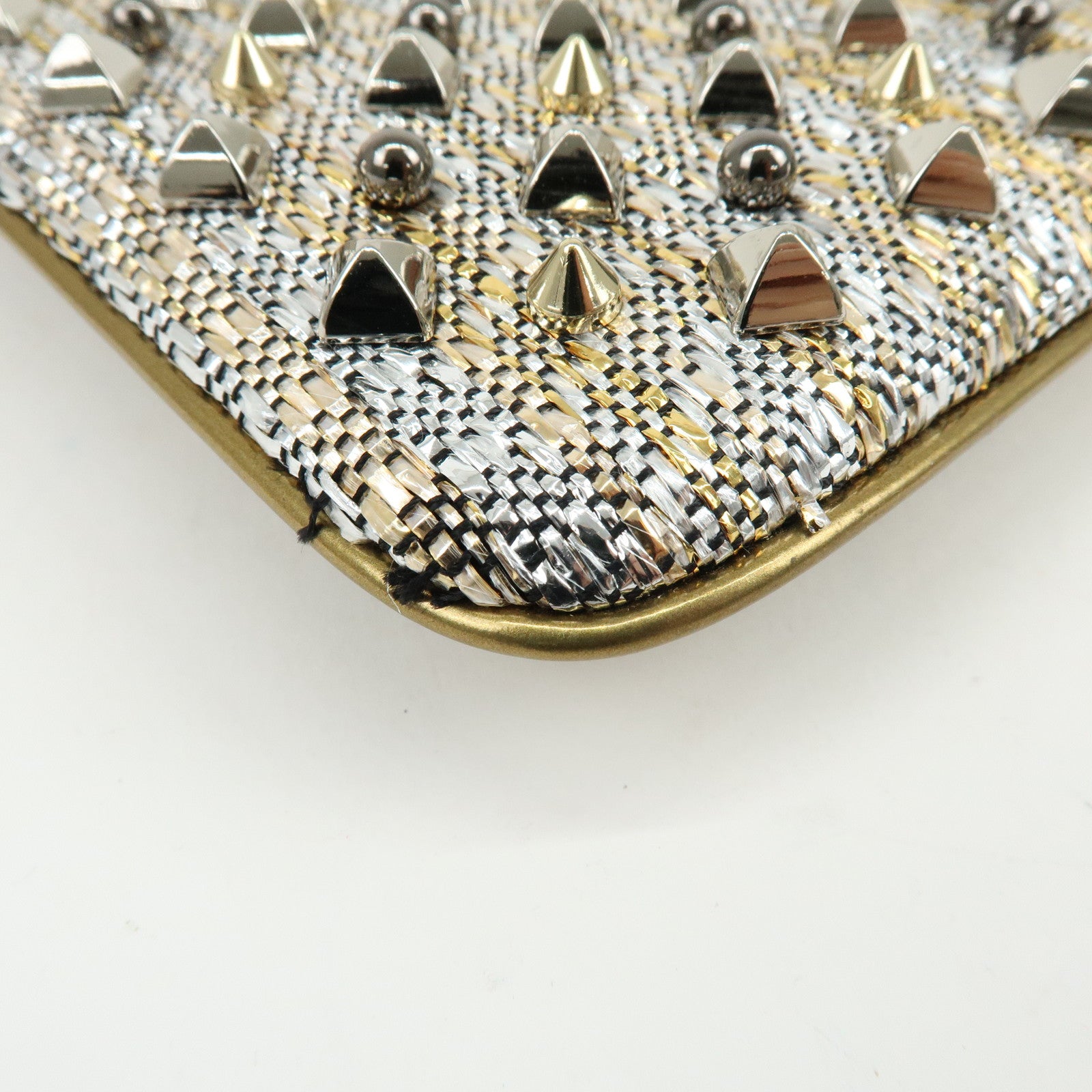 Christian Louboutin Glitter Patent Leather 2Way Bag Shoulder Bag Gold
