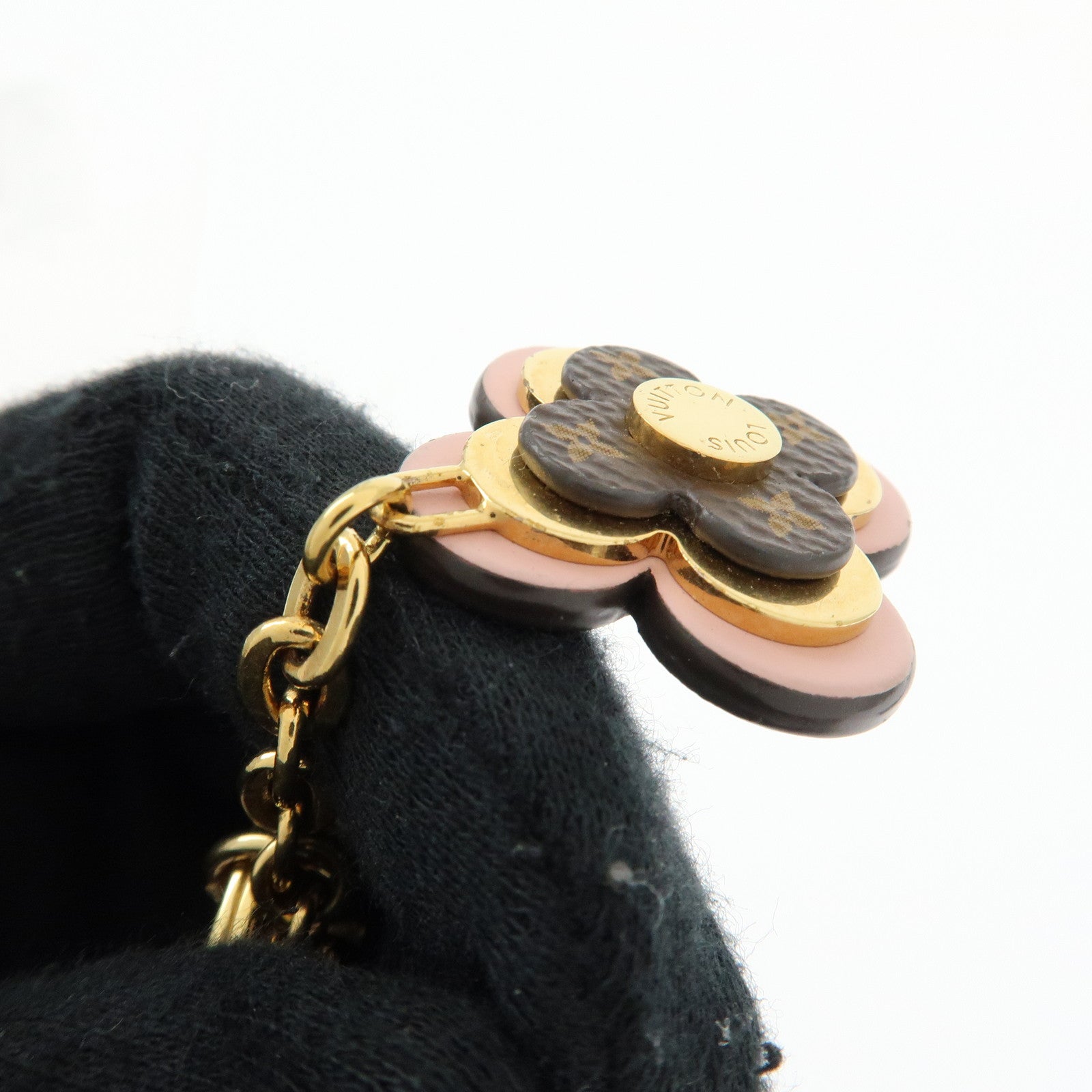 Louis Vuitton Porte Cles Blooming Flower BB Bag Charm Pink M63085