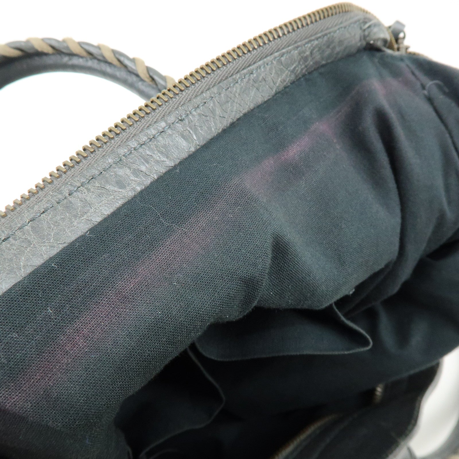 BALENCIAGA Classic Velo Leather Hand Bag Grey 235216