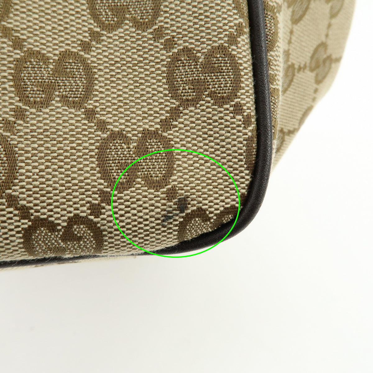 GUCCI GG Canvas Leather Hand Bag Shoulder Bag Toe Bag Brown 388919